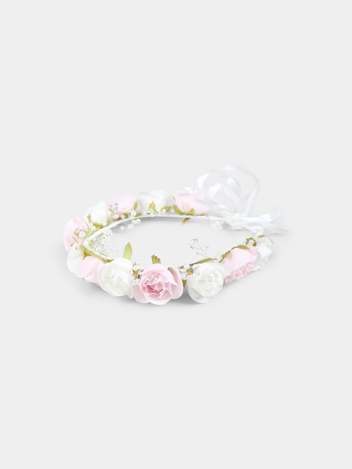 Bandeau blanc pour fille avec fleurs