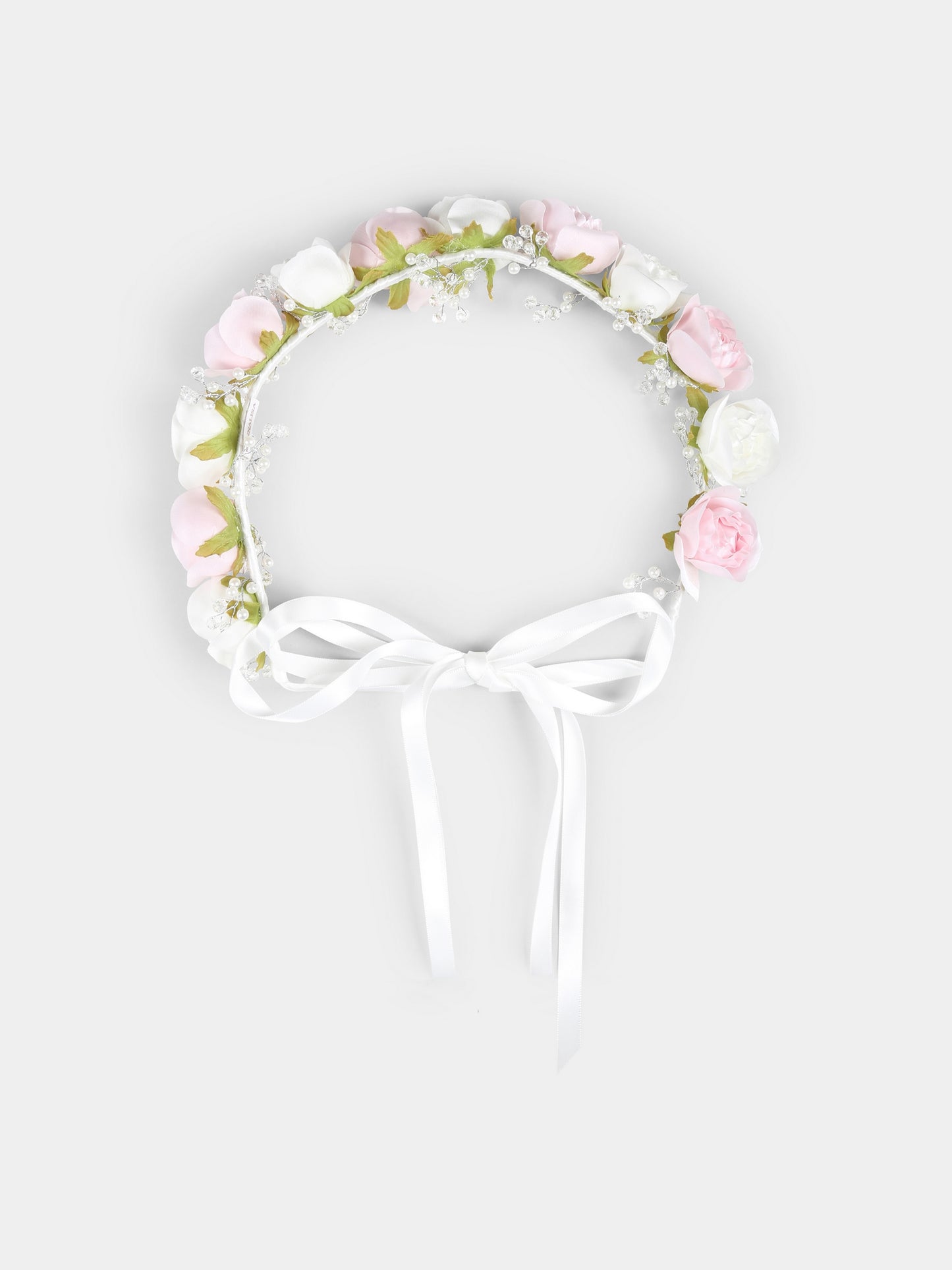 Bandeau blanc pour fille avec fleurs