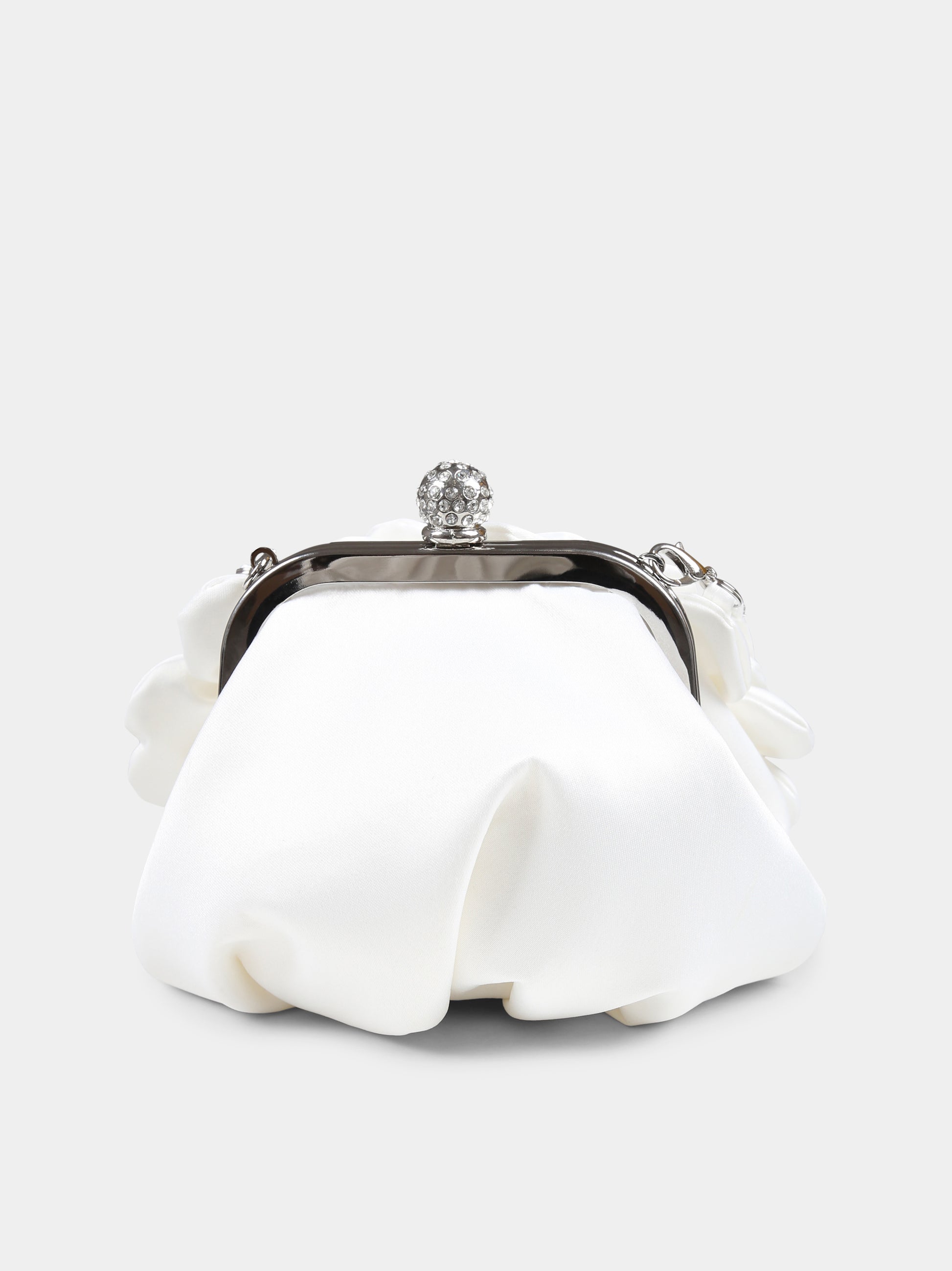 Borsa bianca per bambina con strass,Monnalisa,79E000 5078 0001