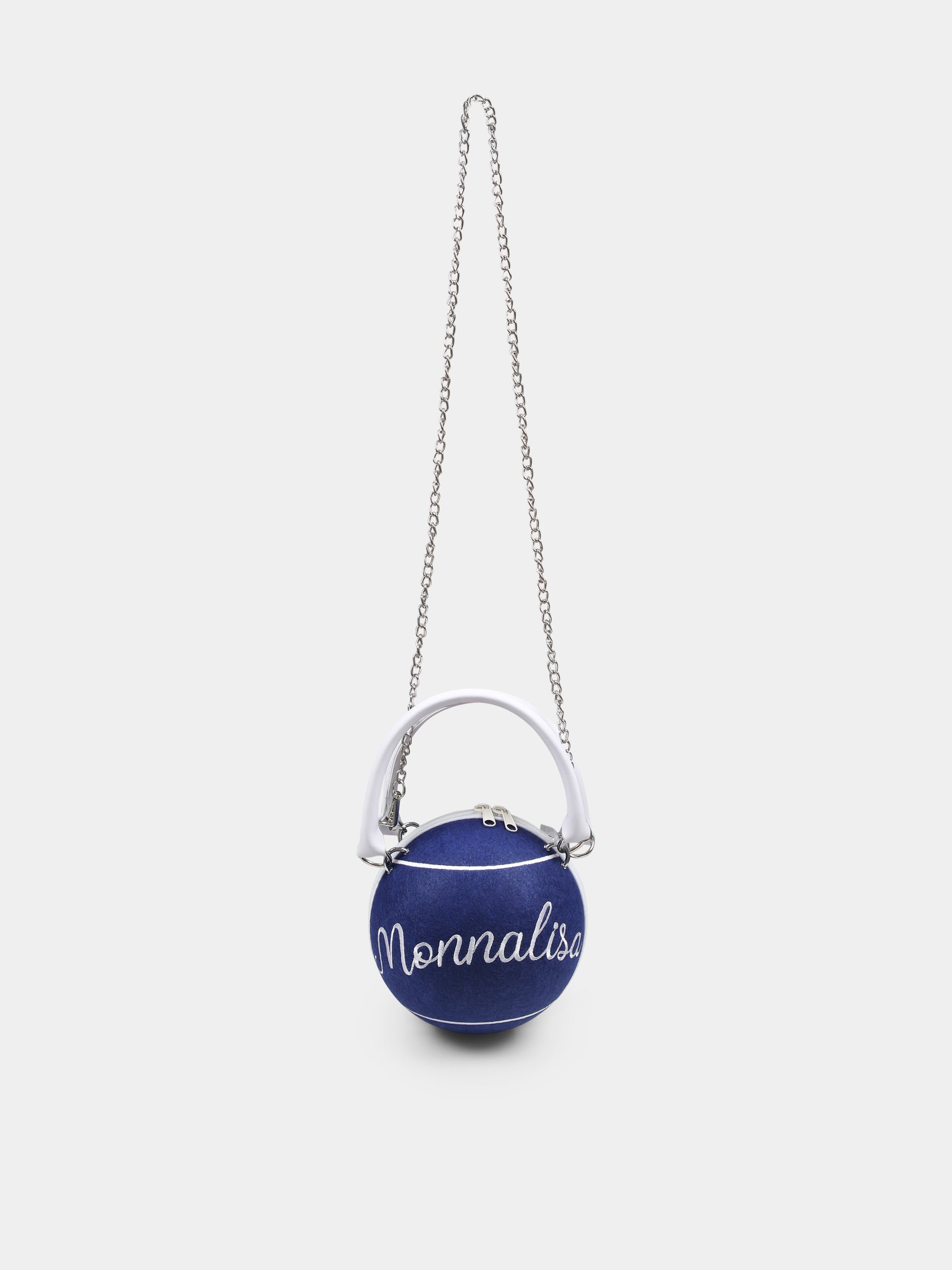 Borsa blu per bambina con logo,Monnalisa,19E004 5067 0056