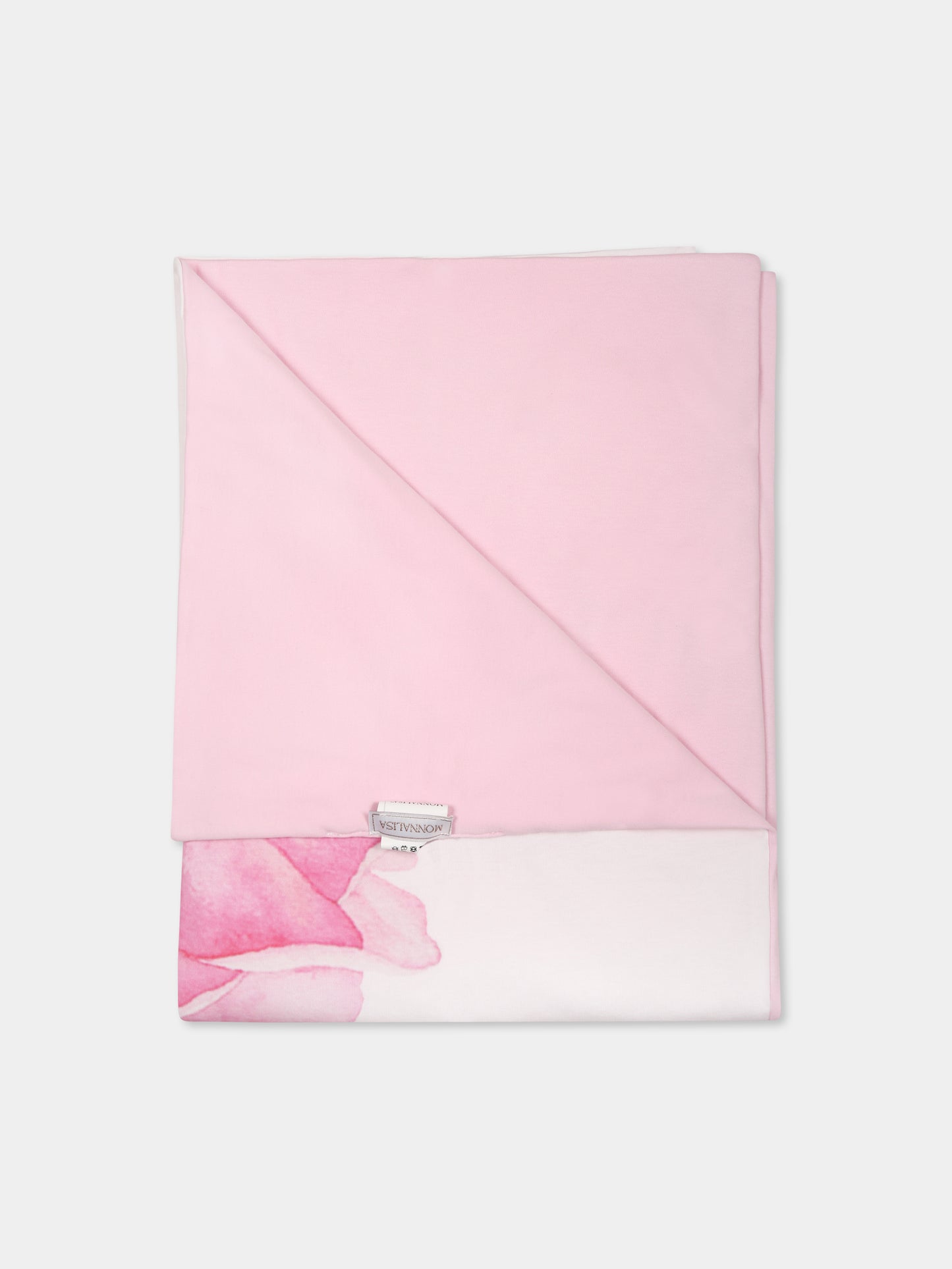 Couverture blanche pour bébé fille avec imprimé rose