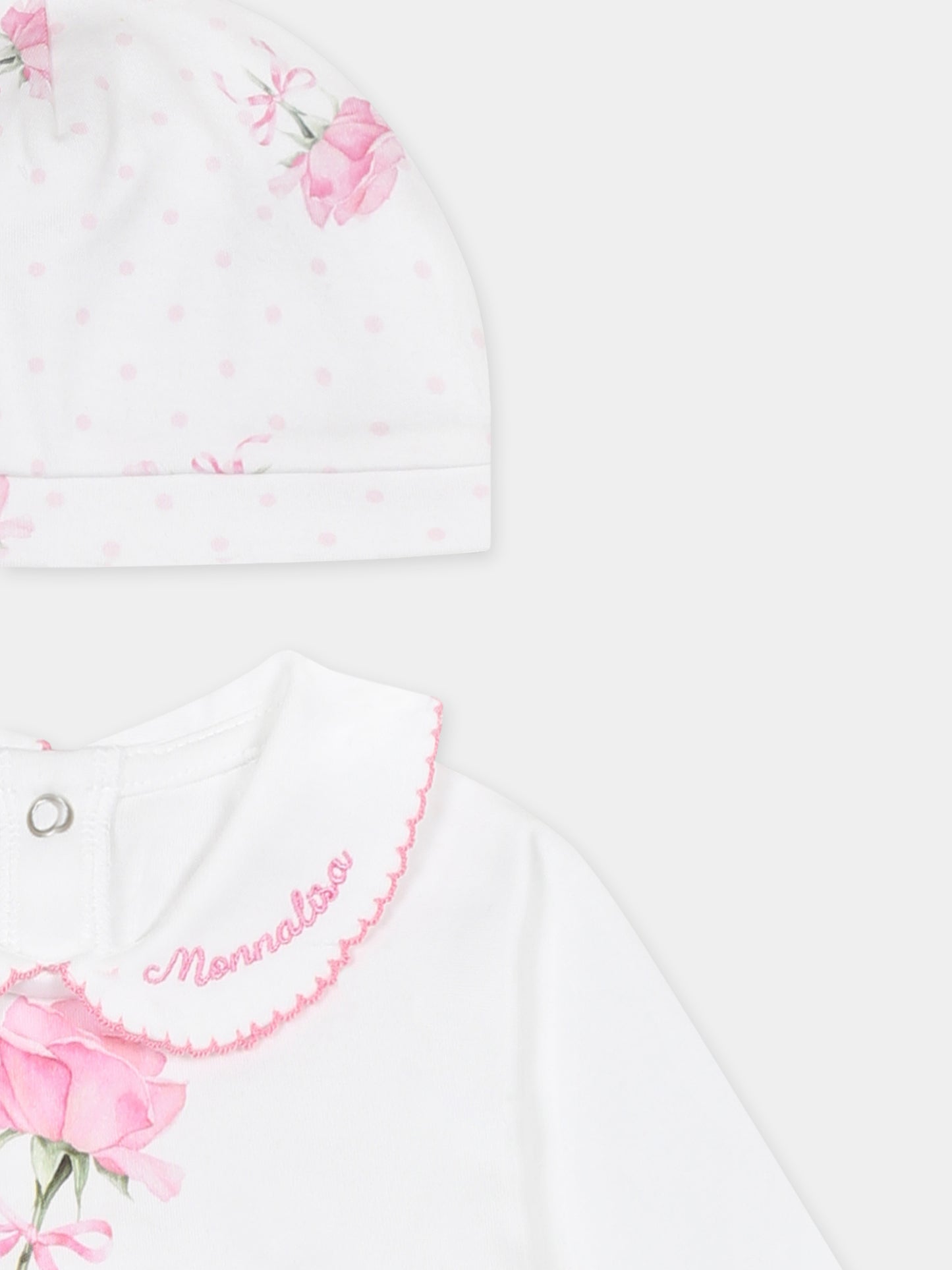 Ensemble combinaison blanc pour bébé fille avec logo