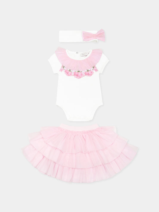 Ensemble rose pour bébé fille avec roses