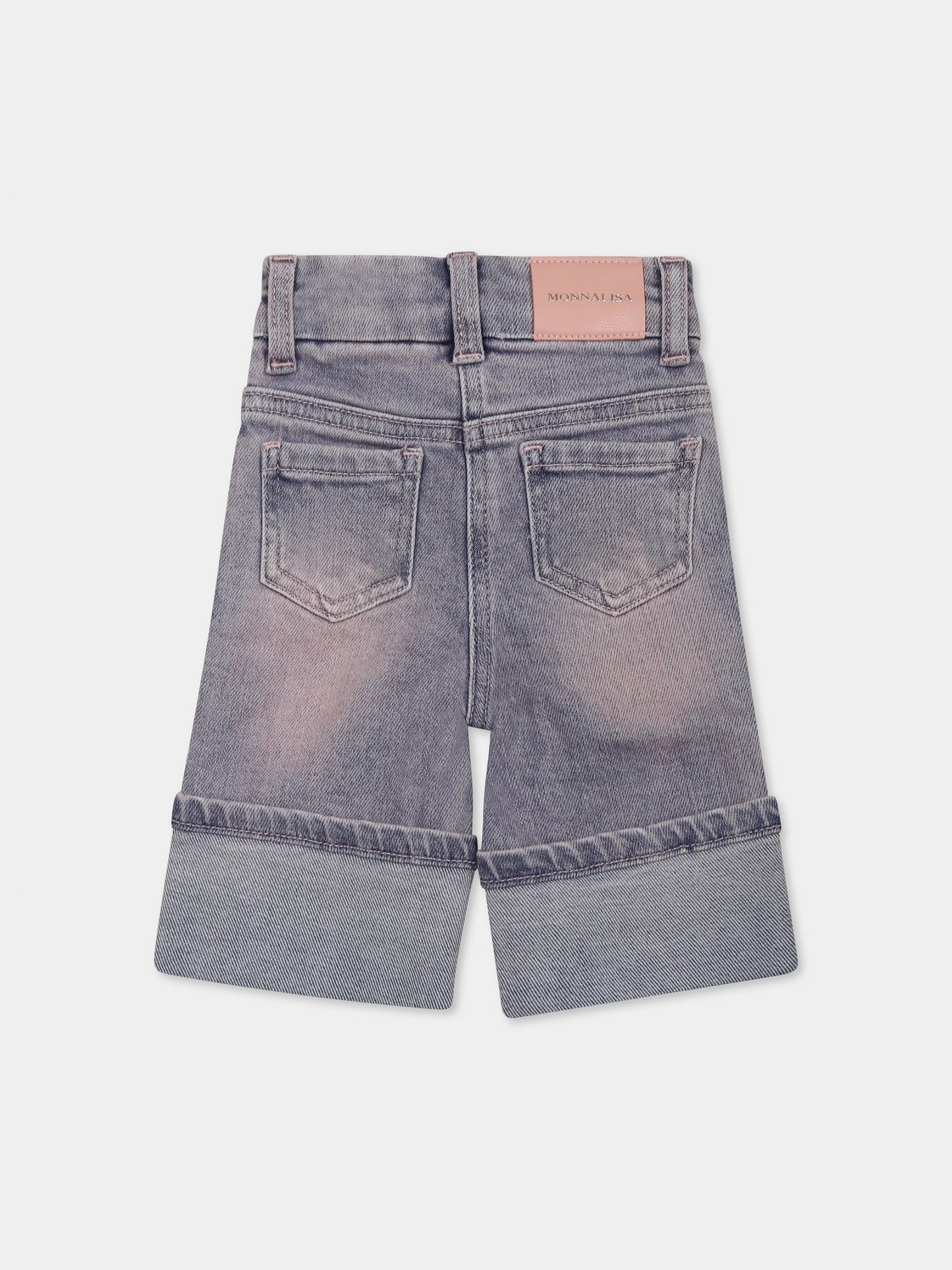 Jean denim pour bébé fille avec roses