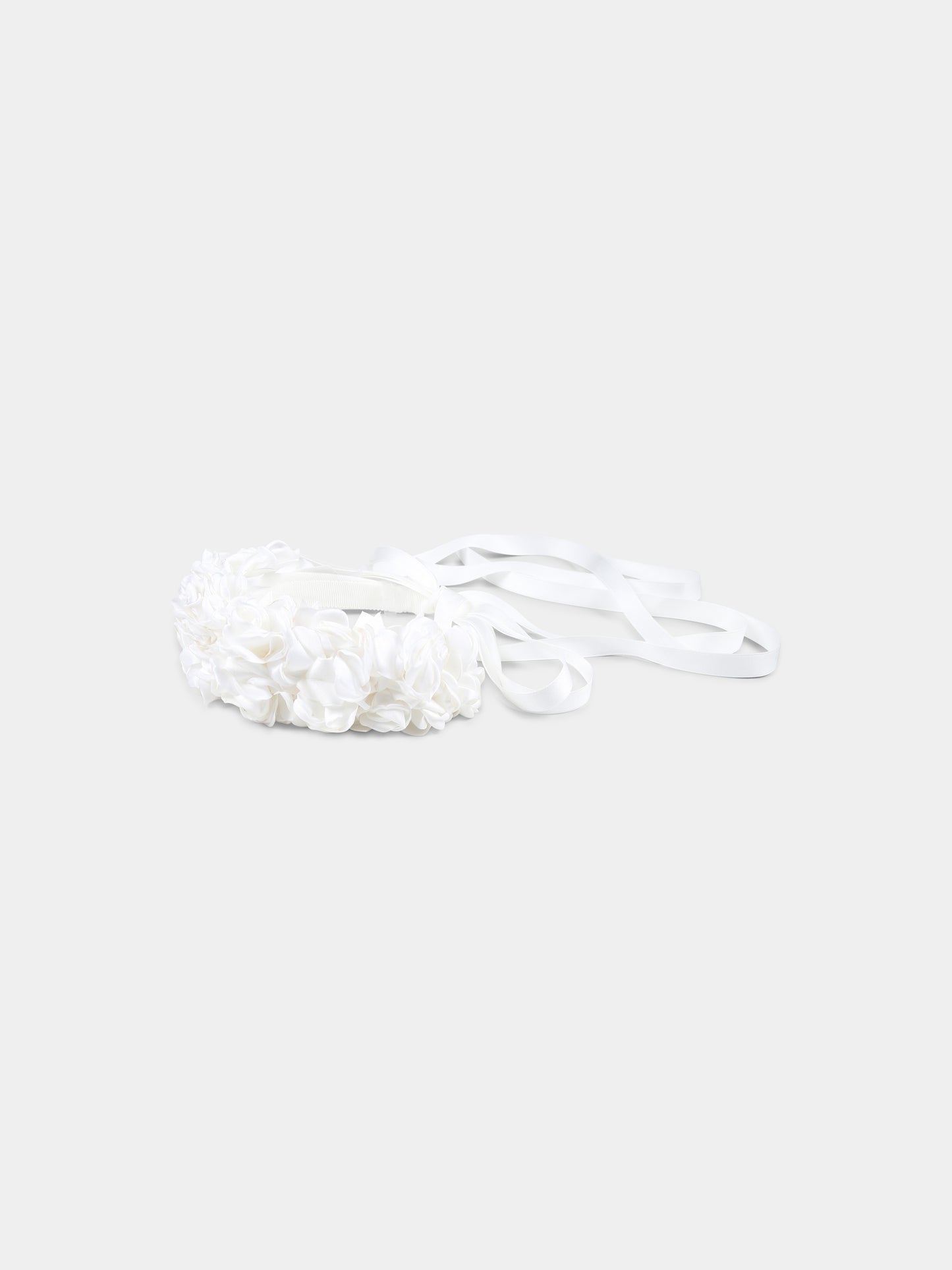 Bandeau blanc pour fille avec fleurs