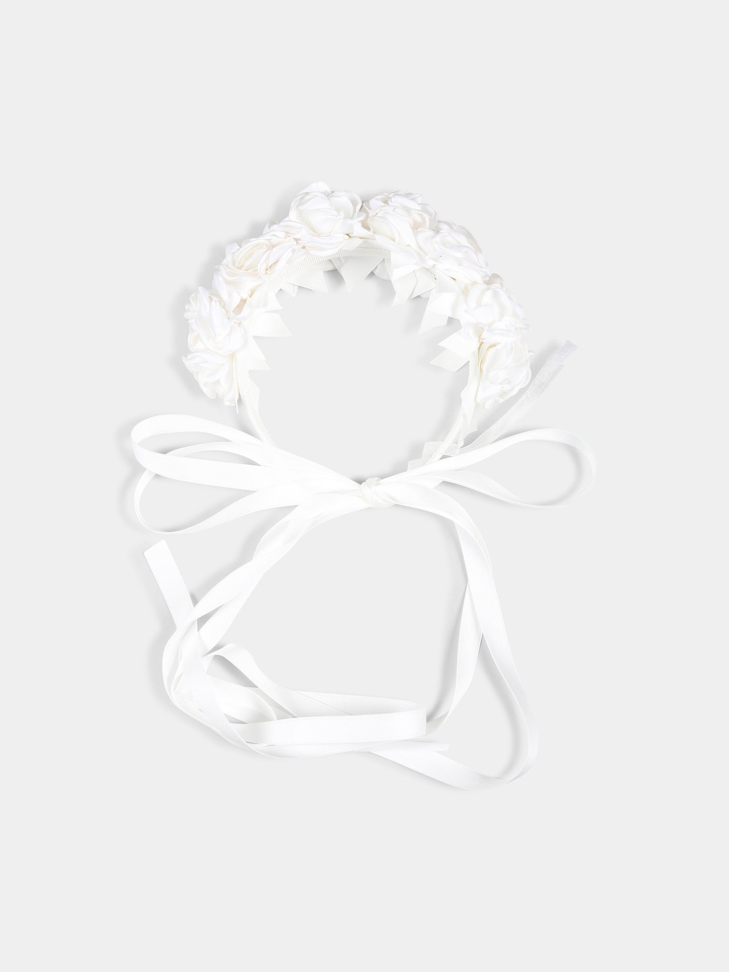 Bandeau blanc pour fille avec fleurs