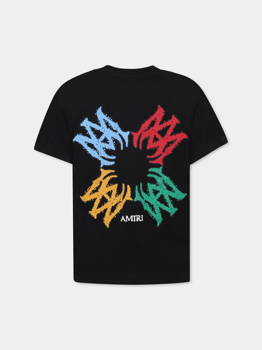 T-shirt nera per bambini con logo,Amiri,AKJYTE1024 BLACK