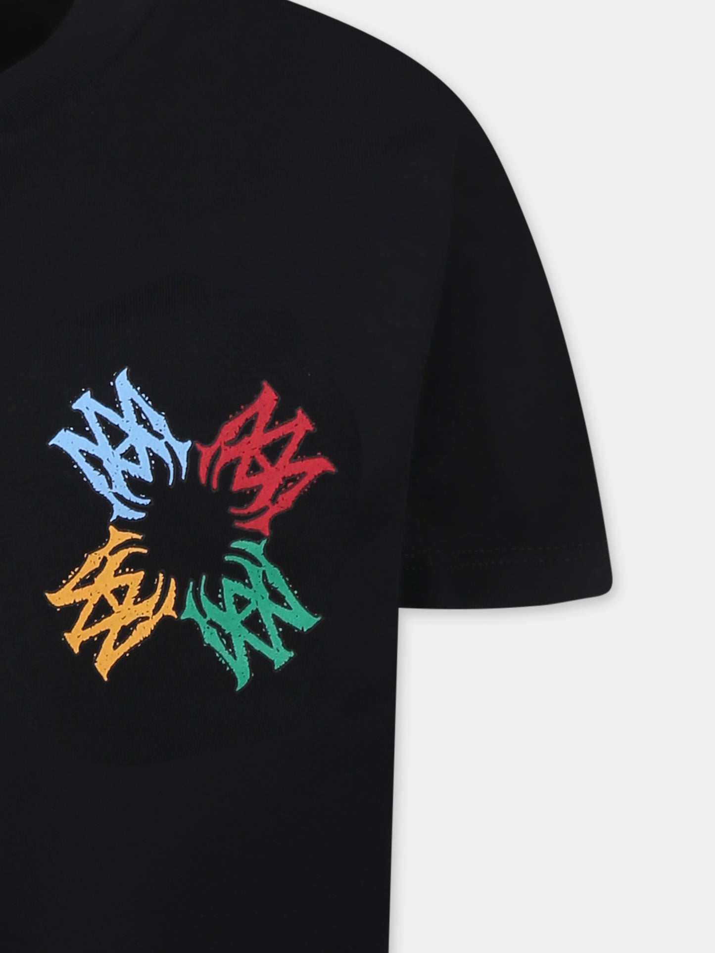 T-shirt nera per bambini con logo,Amiri,AKJYTE1024 BLACK