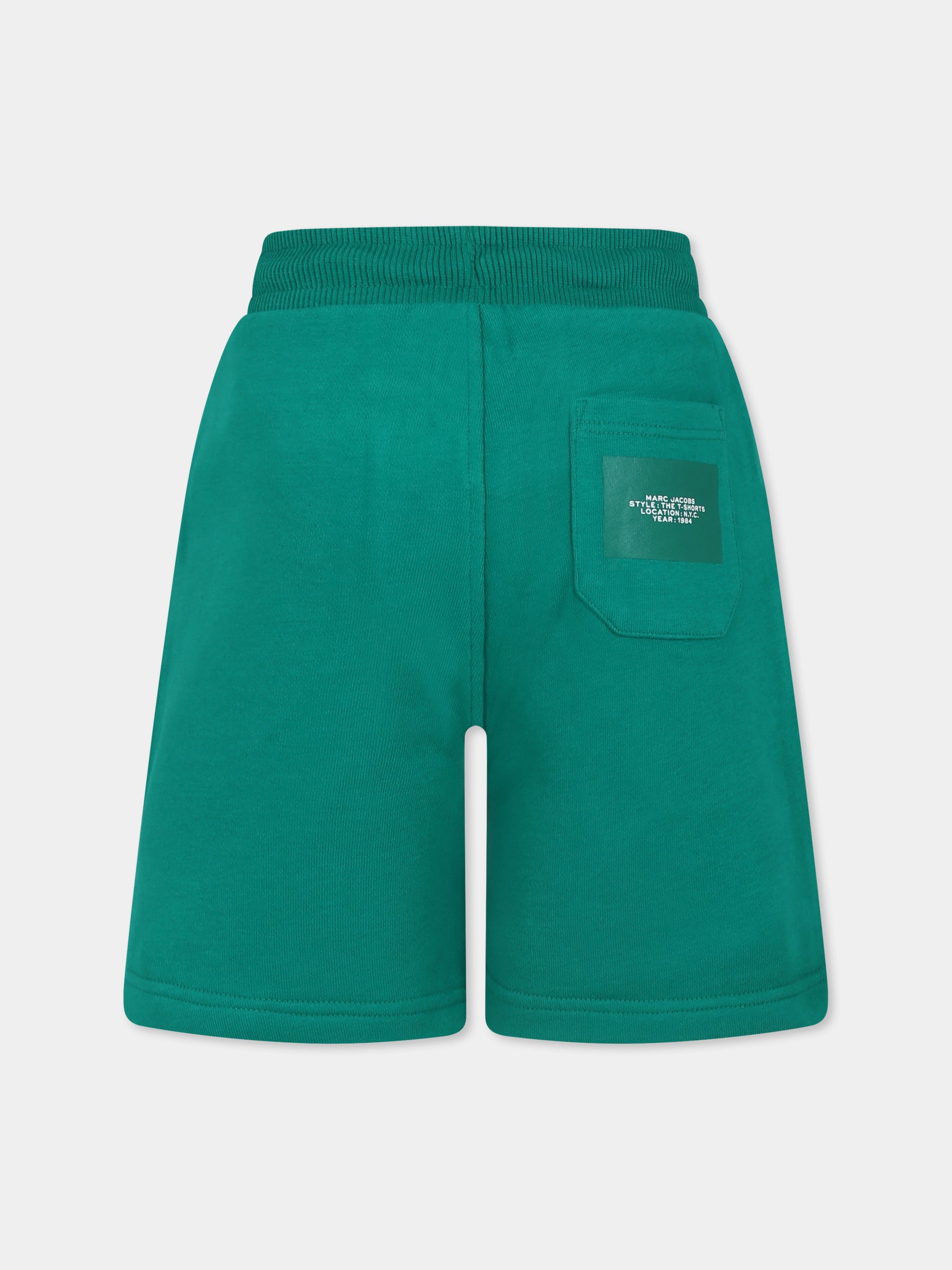 Shorts verdi per bambini con logo,Marc Jacobs,W54005 714