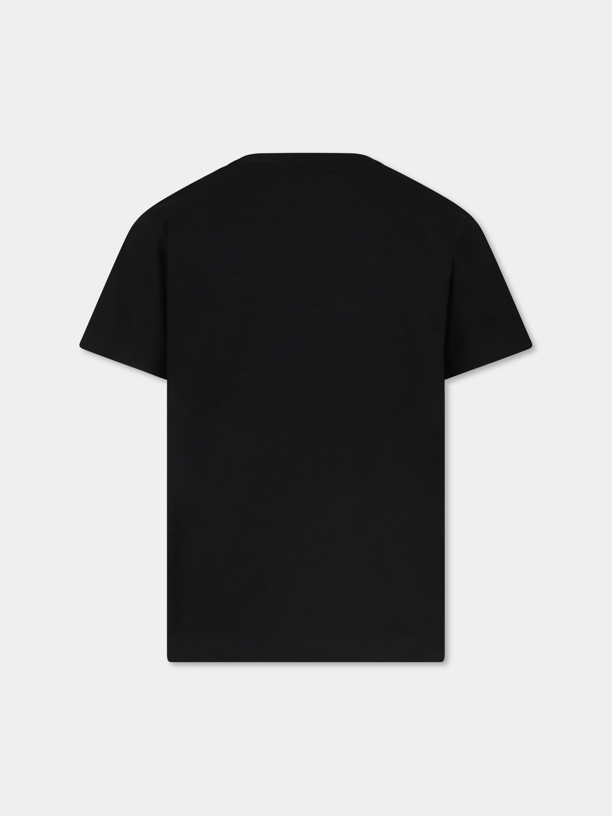 T-shirt nera per bambino con logo,Hugo,G25132 09B