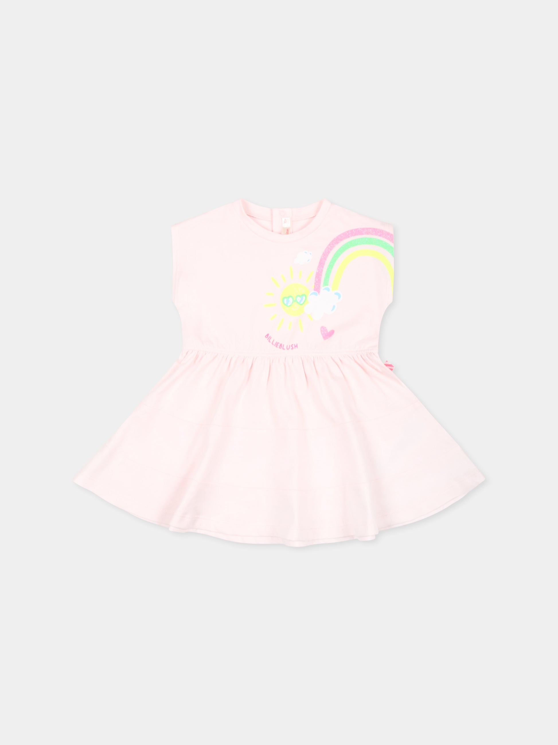 Vestito rosa per neonata con arcobaleno,Billieblush,U02353 45S