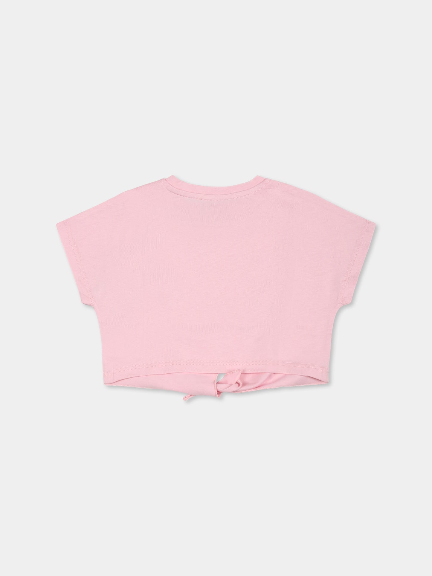 T-shirt rose pour bébé fille avec logo