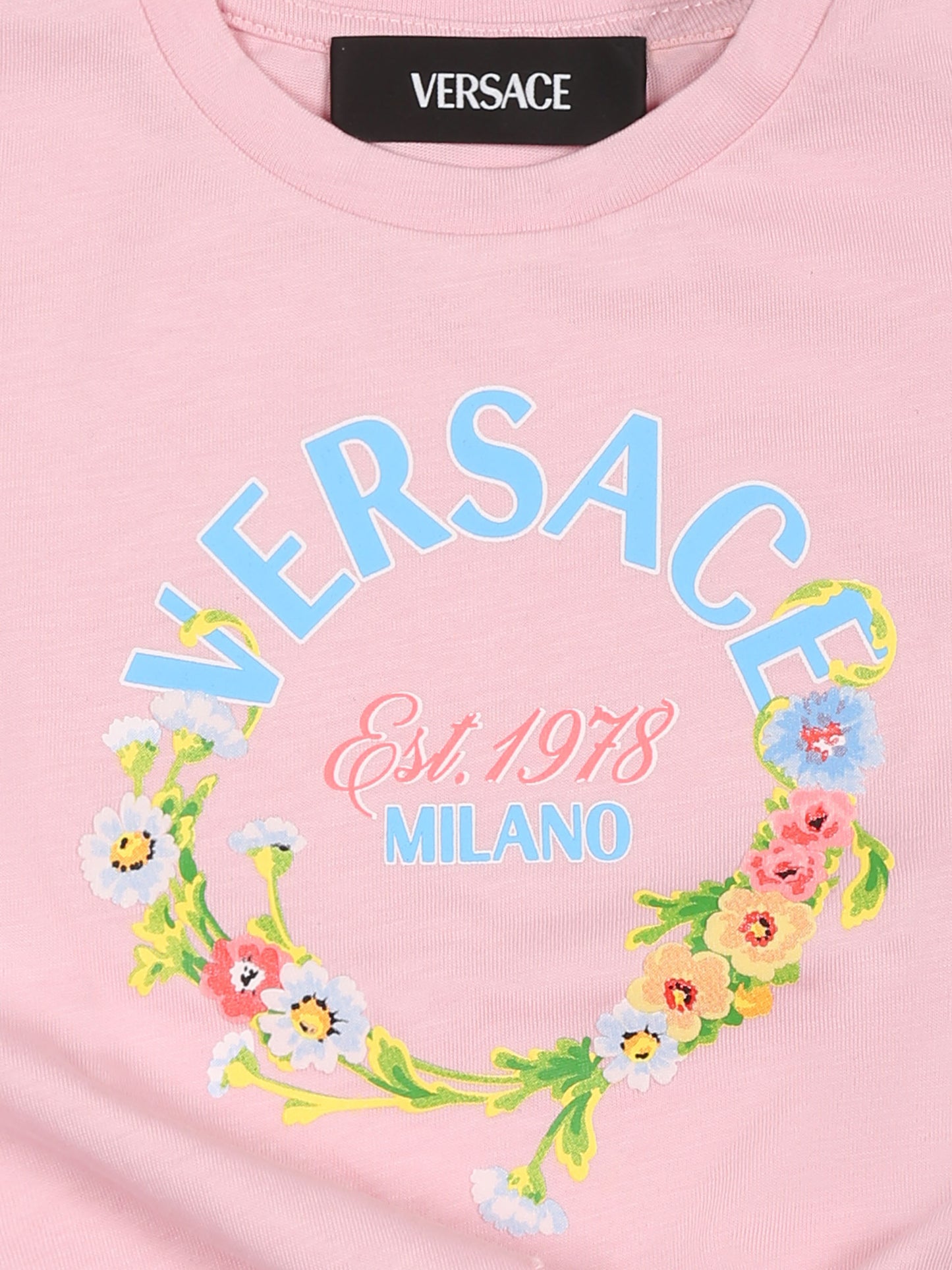 T-shirt rose pour bébé fille avec logo