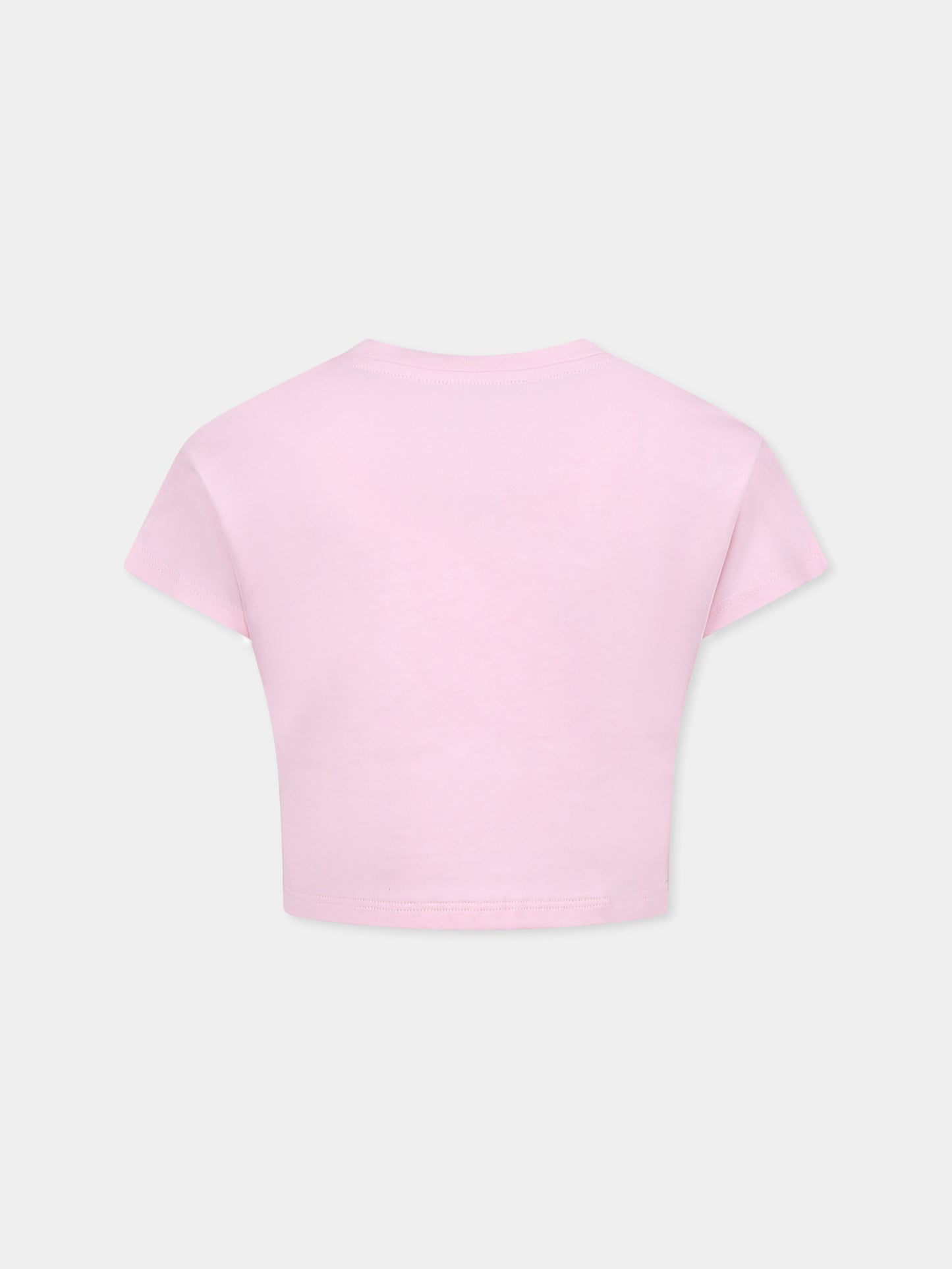 T-shirt rose pour fille avec logo