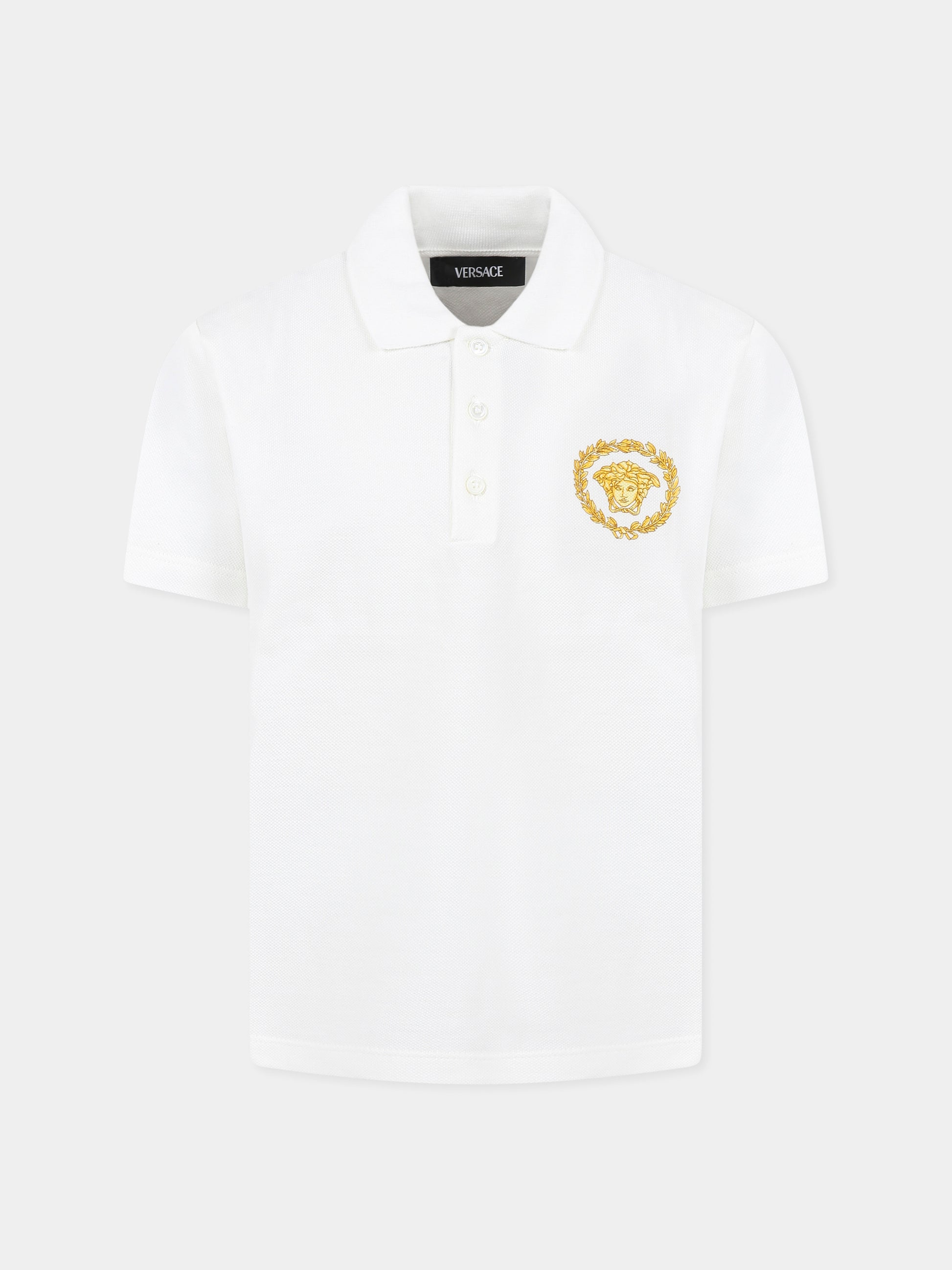 Polo bianca per bambino con Medusa,Versace,1018280 1A13017 2W110