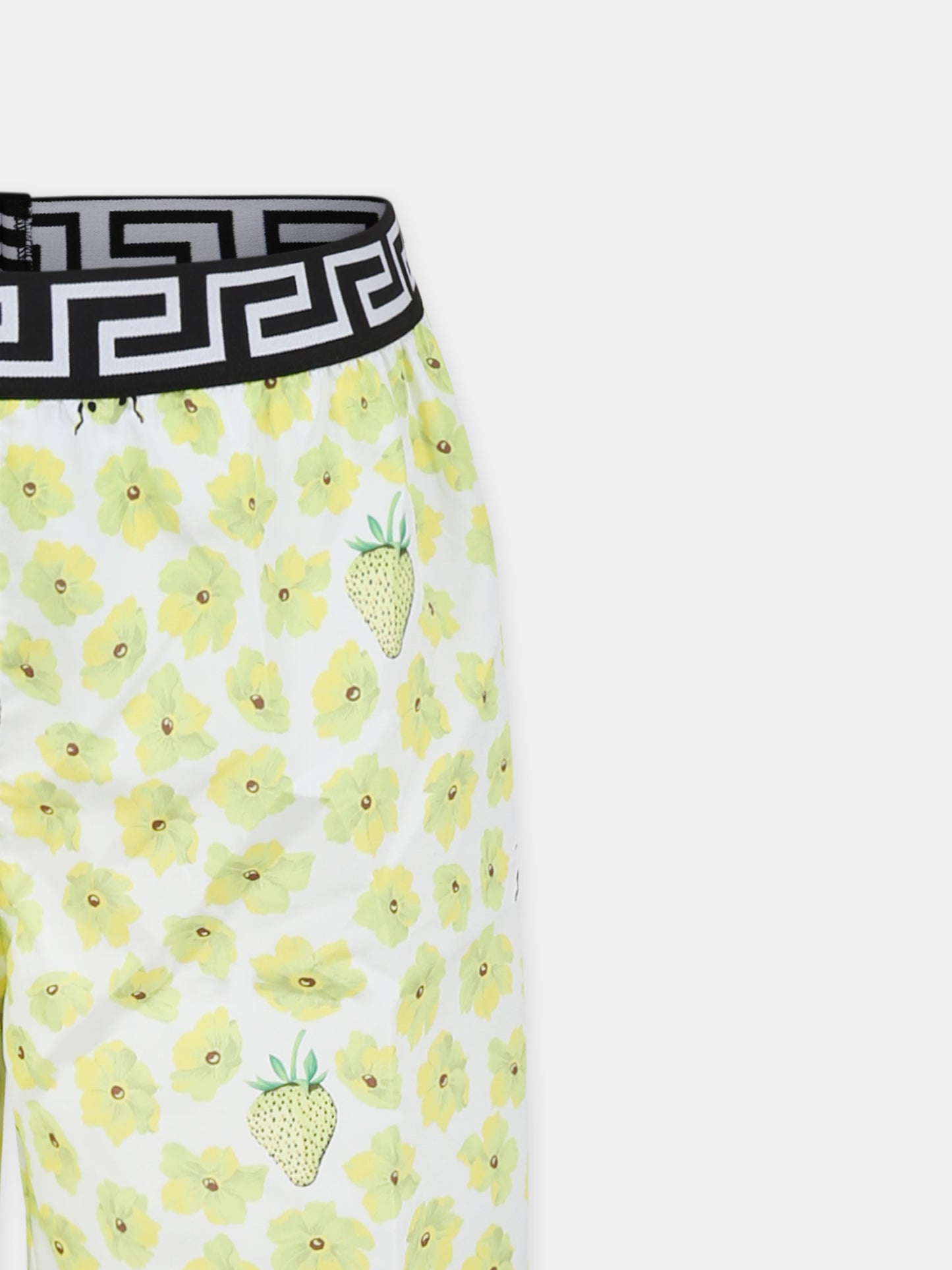 Short de bain jaune pour garçon avec imprimé floral
