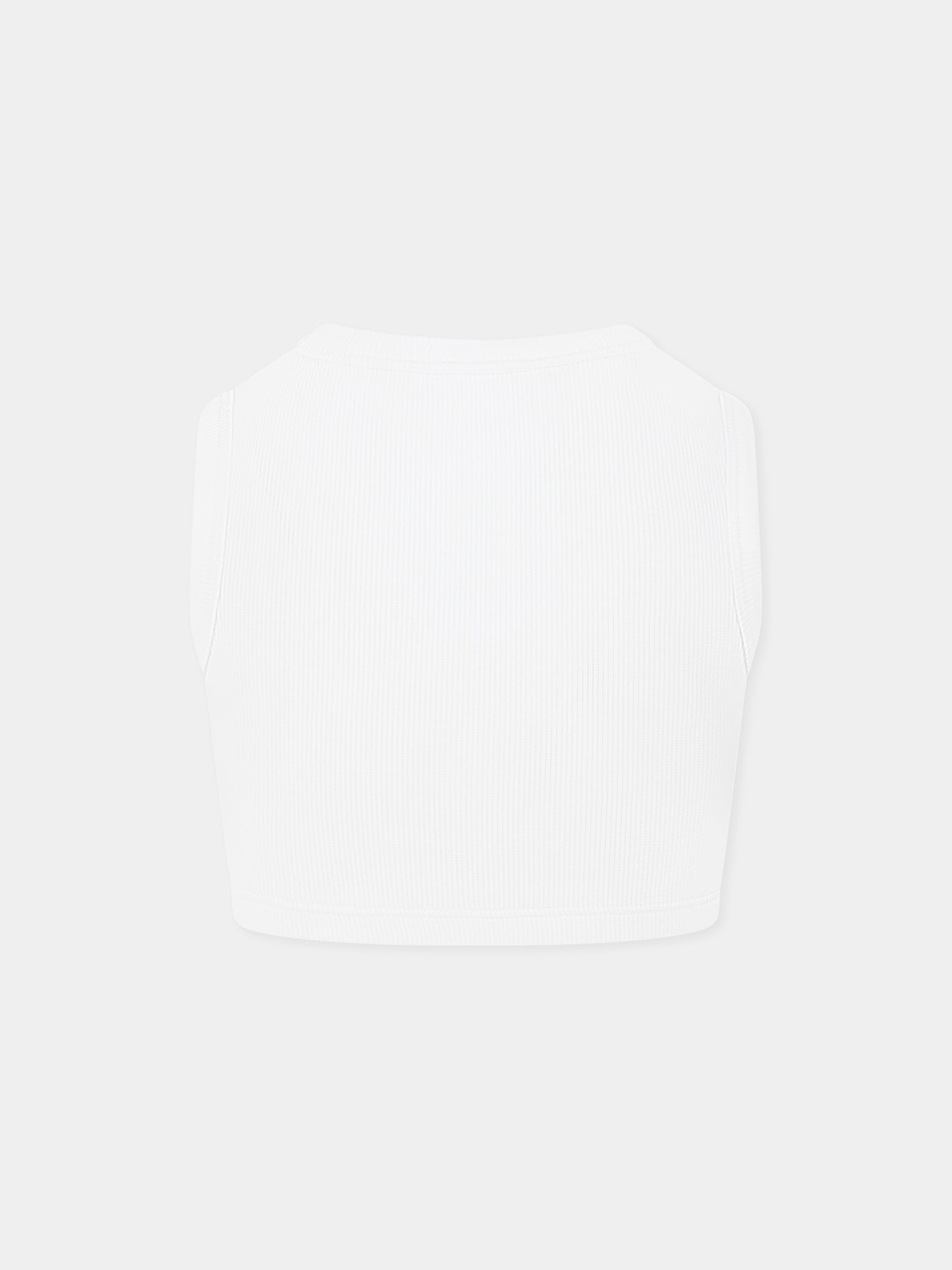 Top court blanc pour fille avec logo