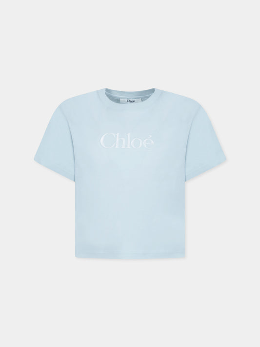 T-shirt vert pour fille avec logo