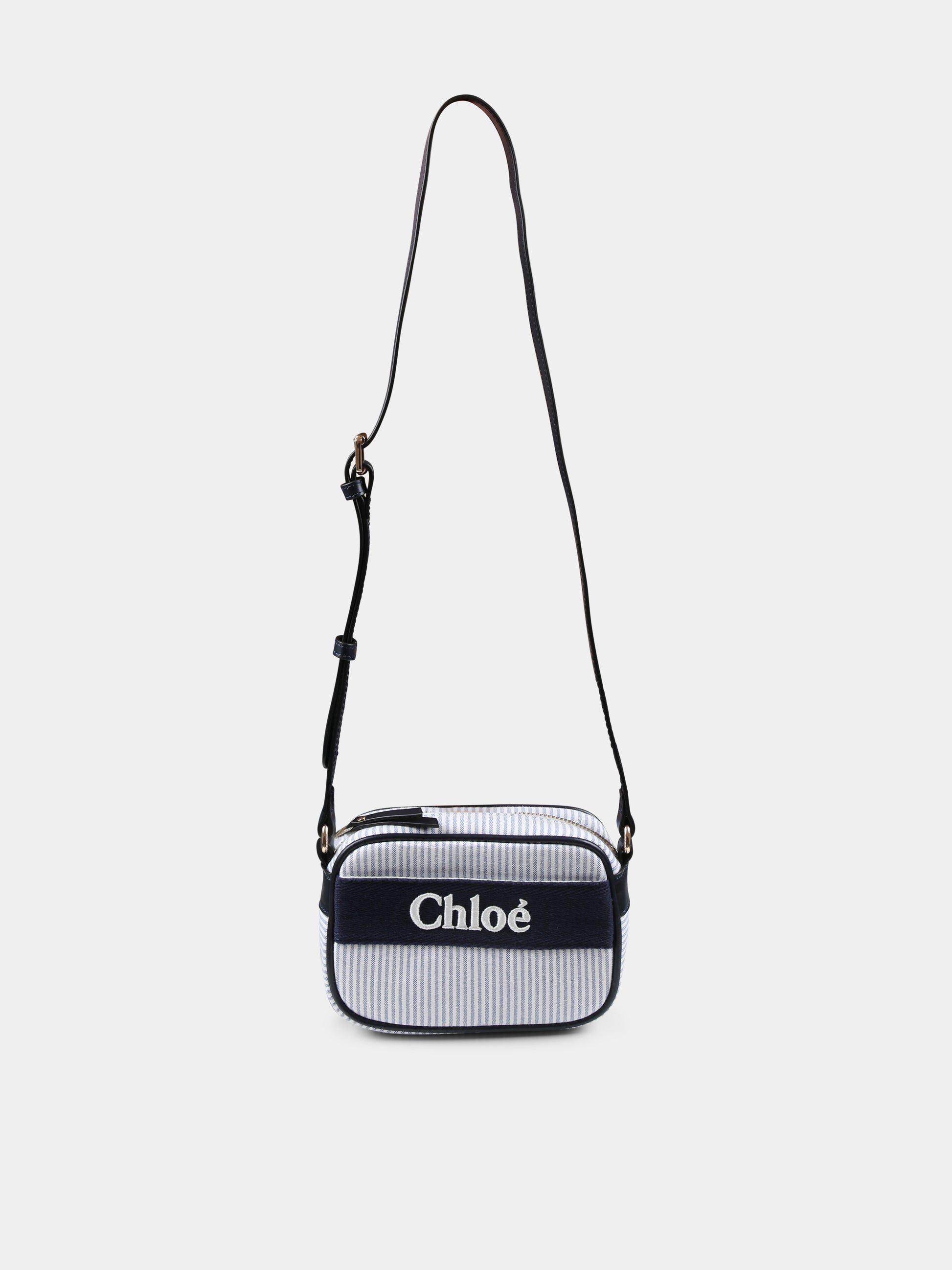 Borsa celeste per bambina con logo,Chloé Kids,C20428 859