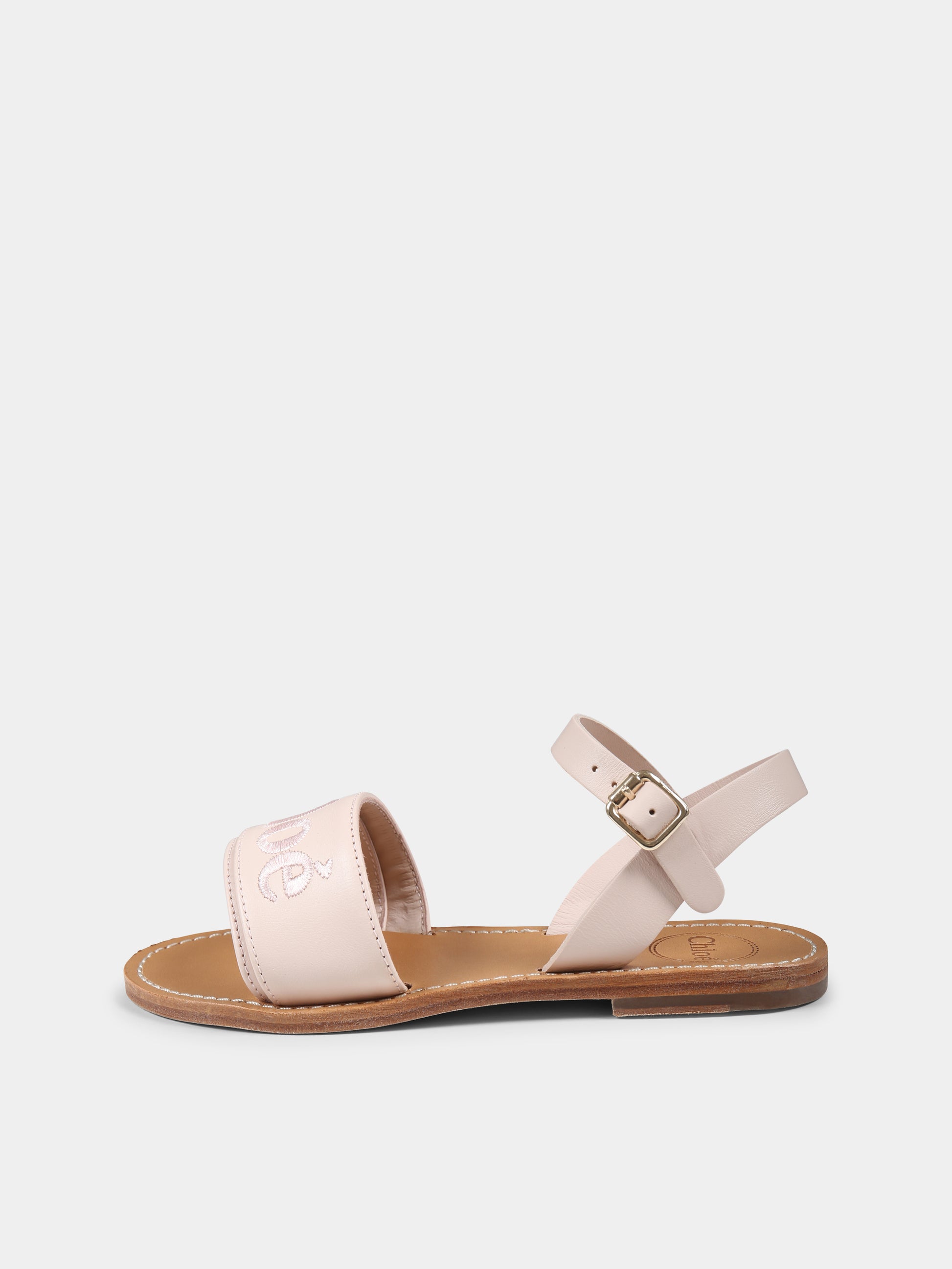 Sandali rosa per bambina con logo,Chloé Kids,C20510 45Q