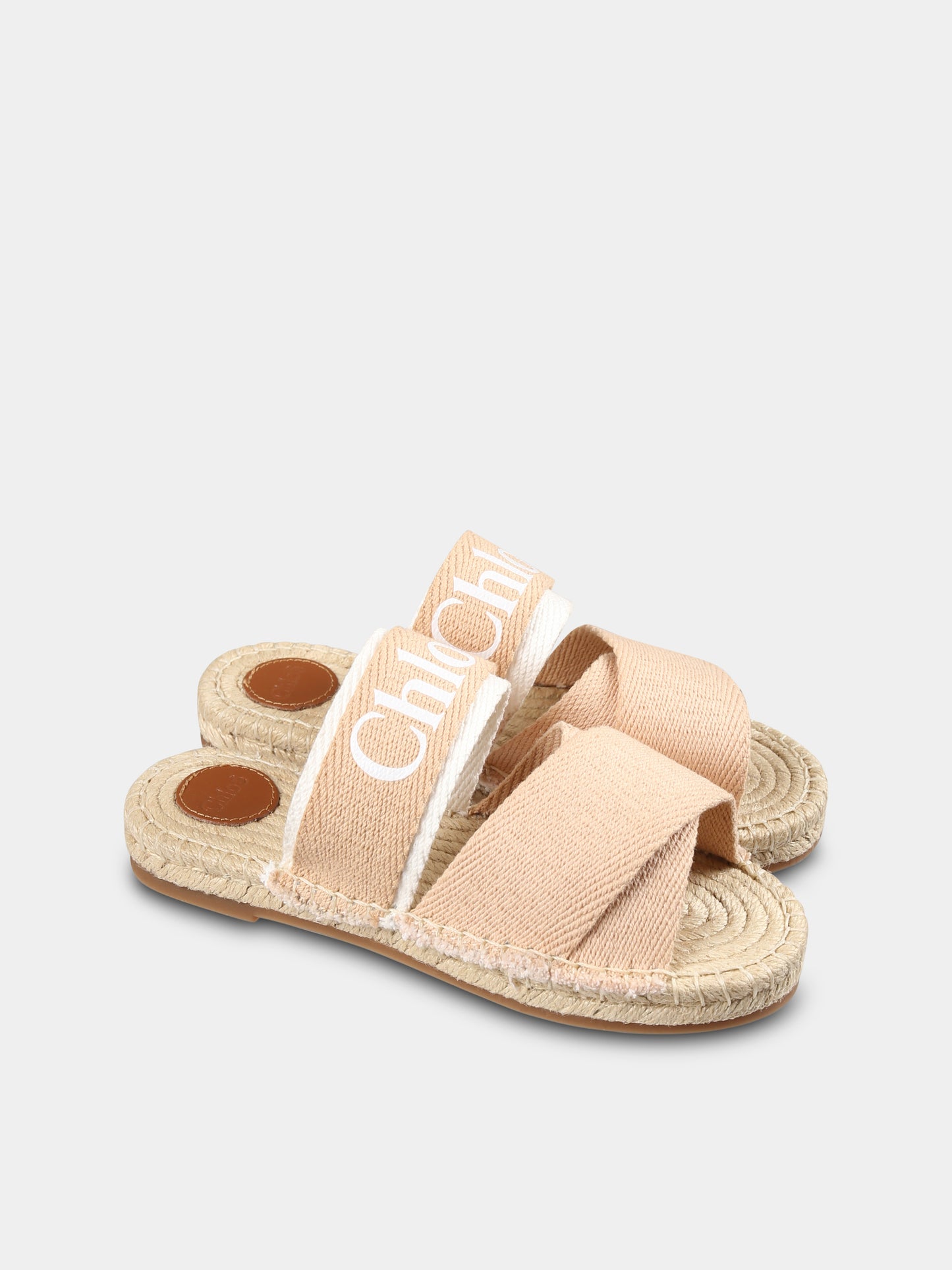 Ciabatte rosa per bambina con logo,Chloé Kids,C20512 231