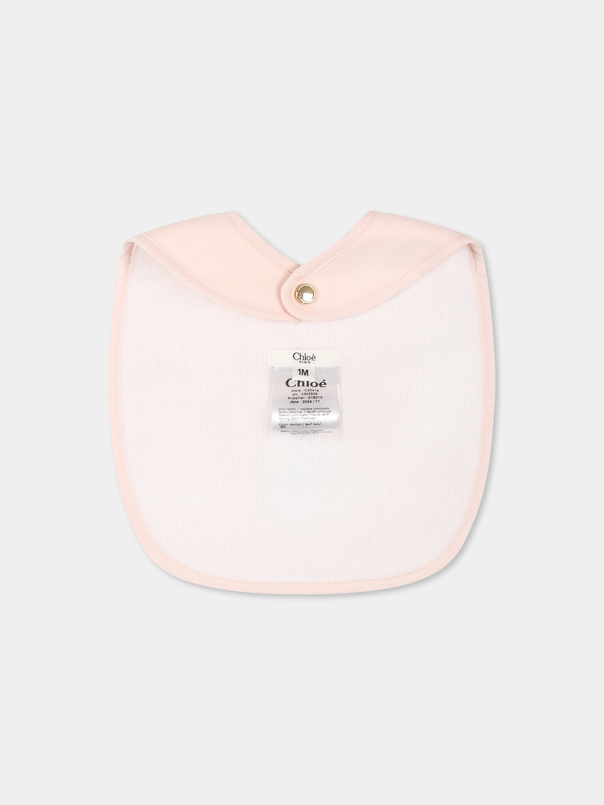 Set rosa per neonata con logo,Chloé Kids,C20416 45Q