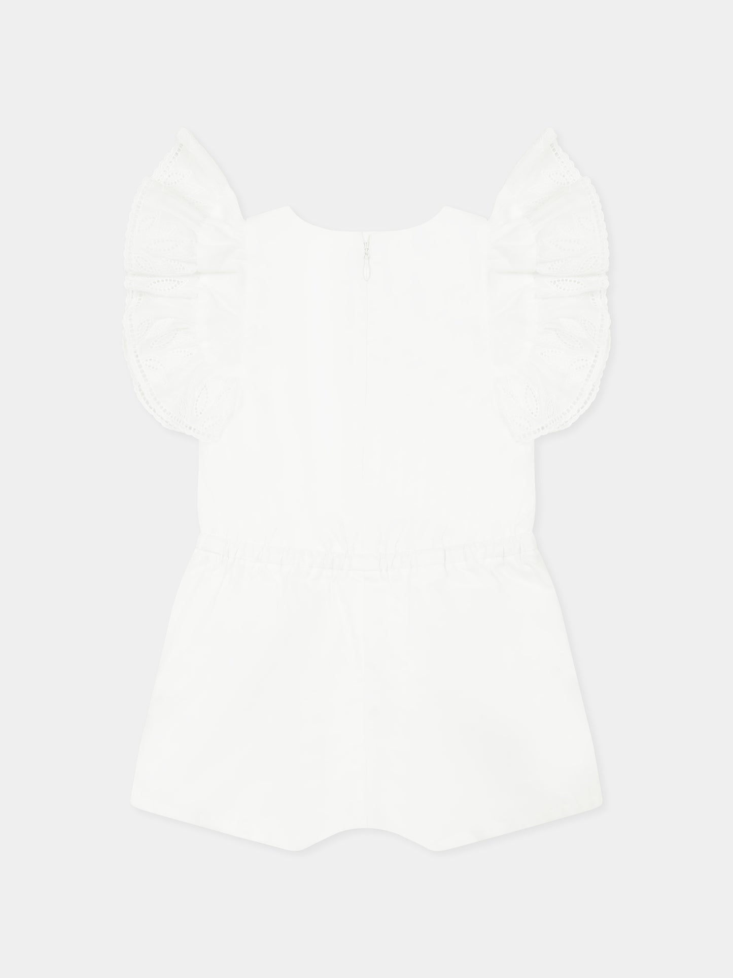 Pagliaccetto bianco per neonata con logo,Chloé Kids,C20542 117