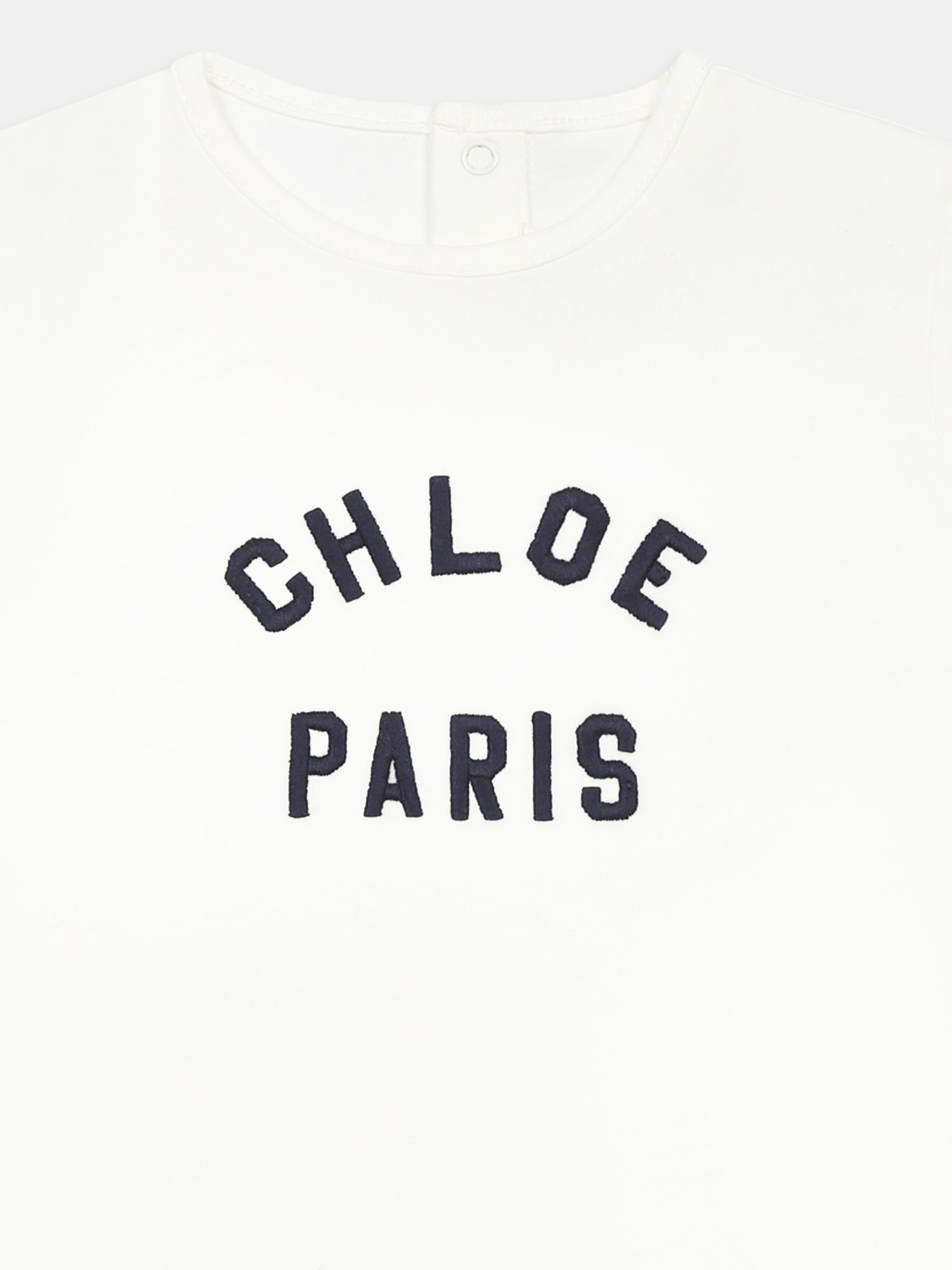 T-shirt bianca per neonata con logo,Chloé Kids,C20525 117