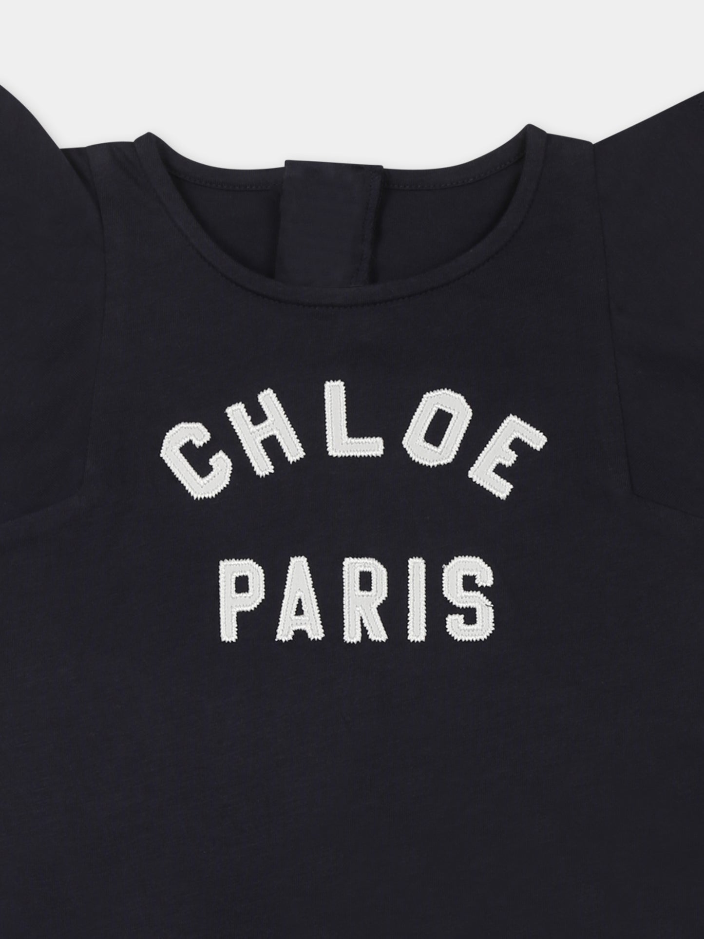 Vestito blu per neonata con logo,Chloé Kids,C20596 859