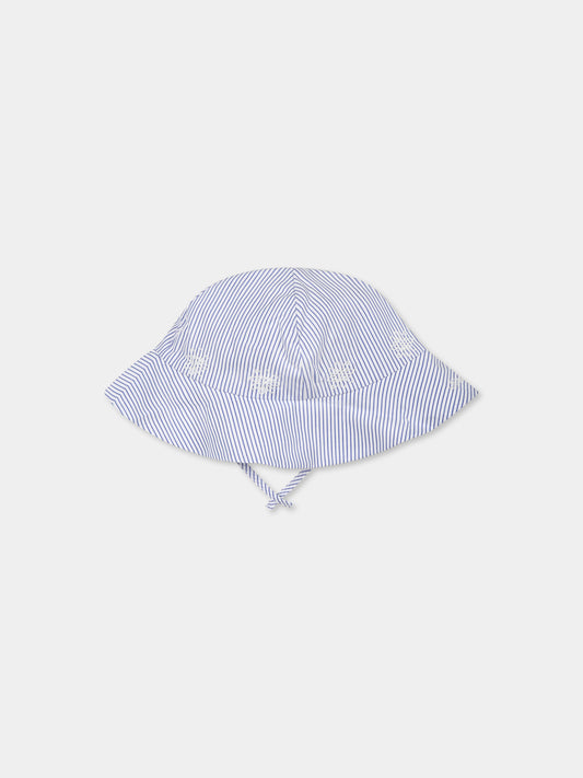 Cloche celeste per neonata con fiori,Chloé Kids,C20517 N48