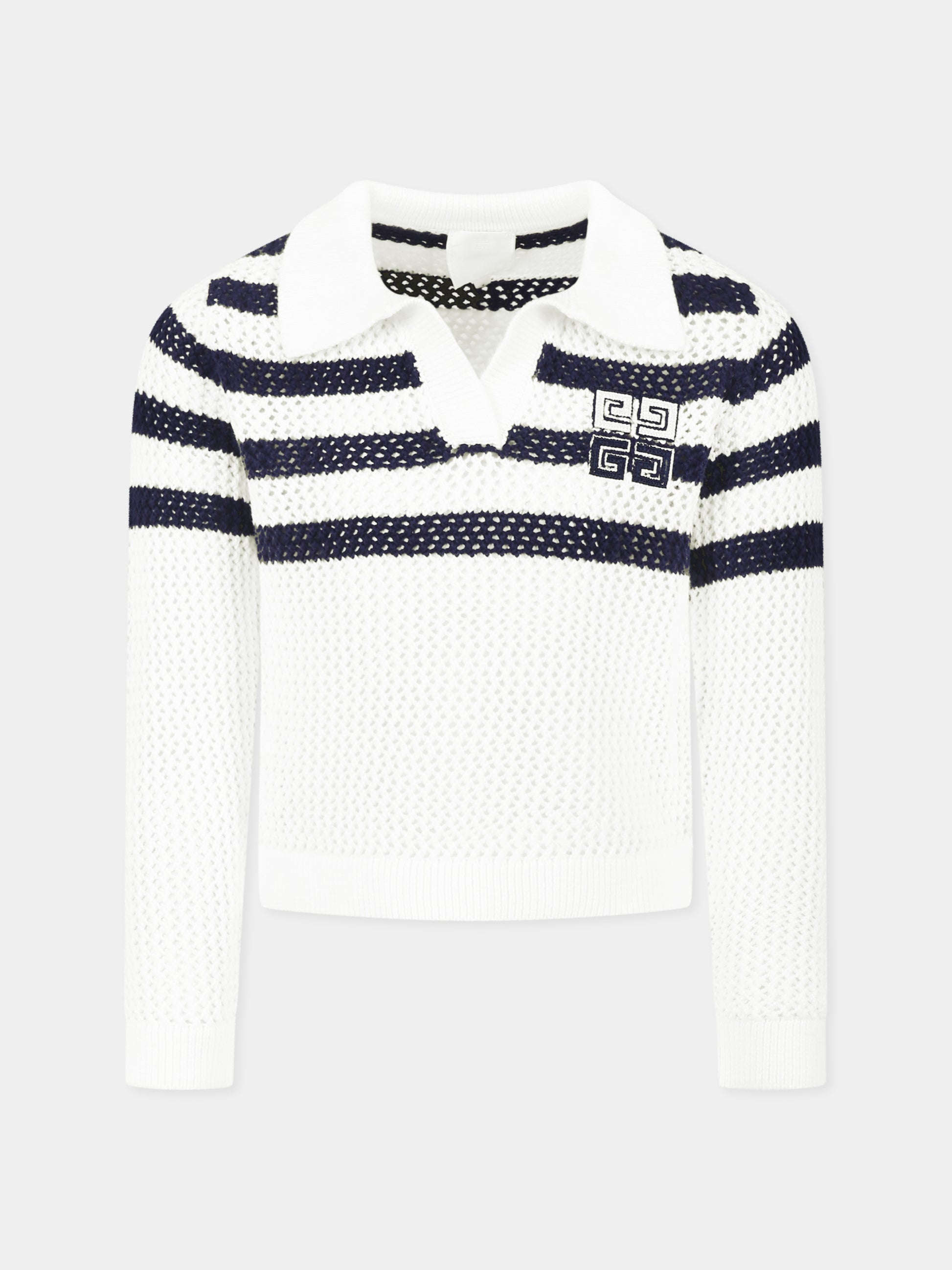 Maglione bianco per bambina con motivo 4G,Givenchy Kids,H30810 Z40