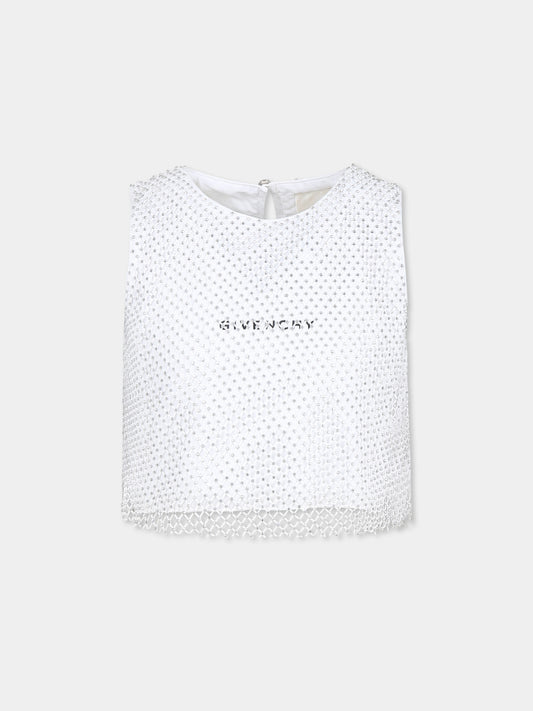 Top gris pour fille avec logo