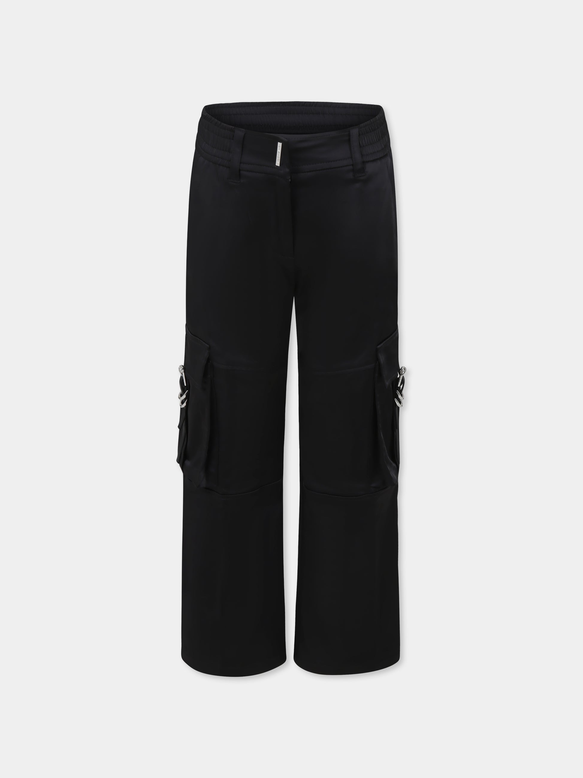 Pantaloni neri per bambina con logo,Givenchy Kids,H30766 09B