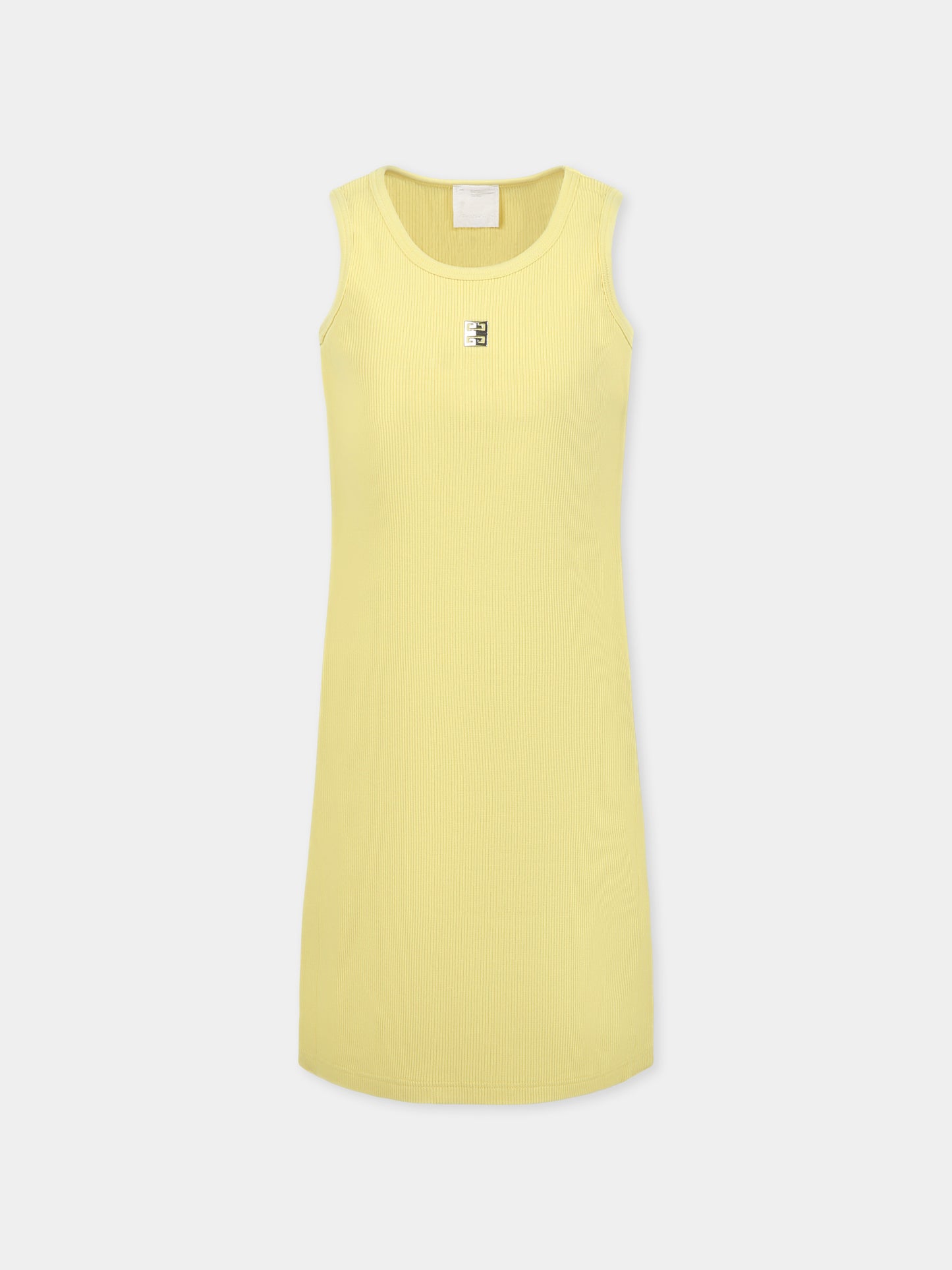 Robe jaune pour fille avec logo