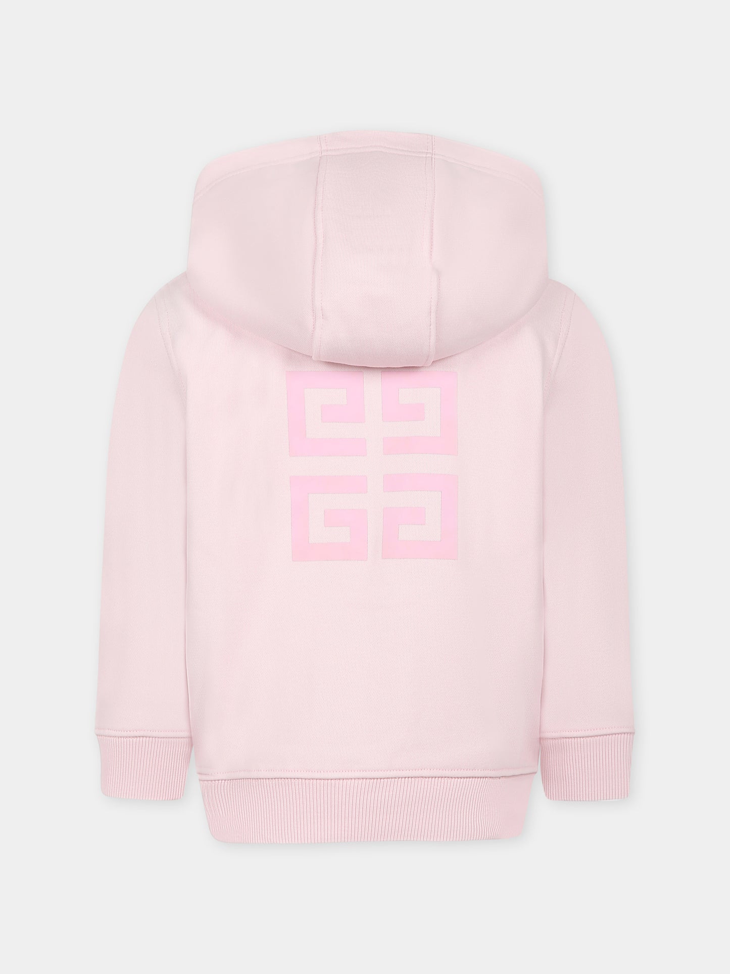 Sweat rose pour fille avec logo