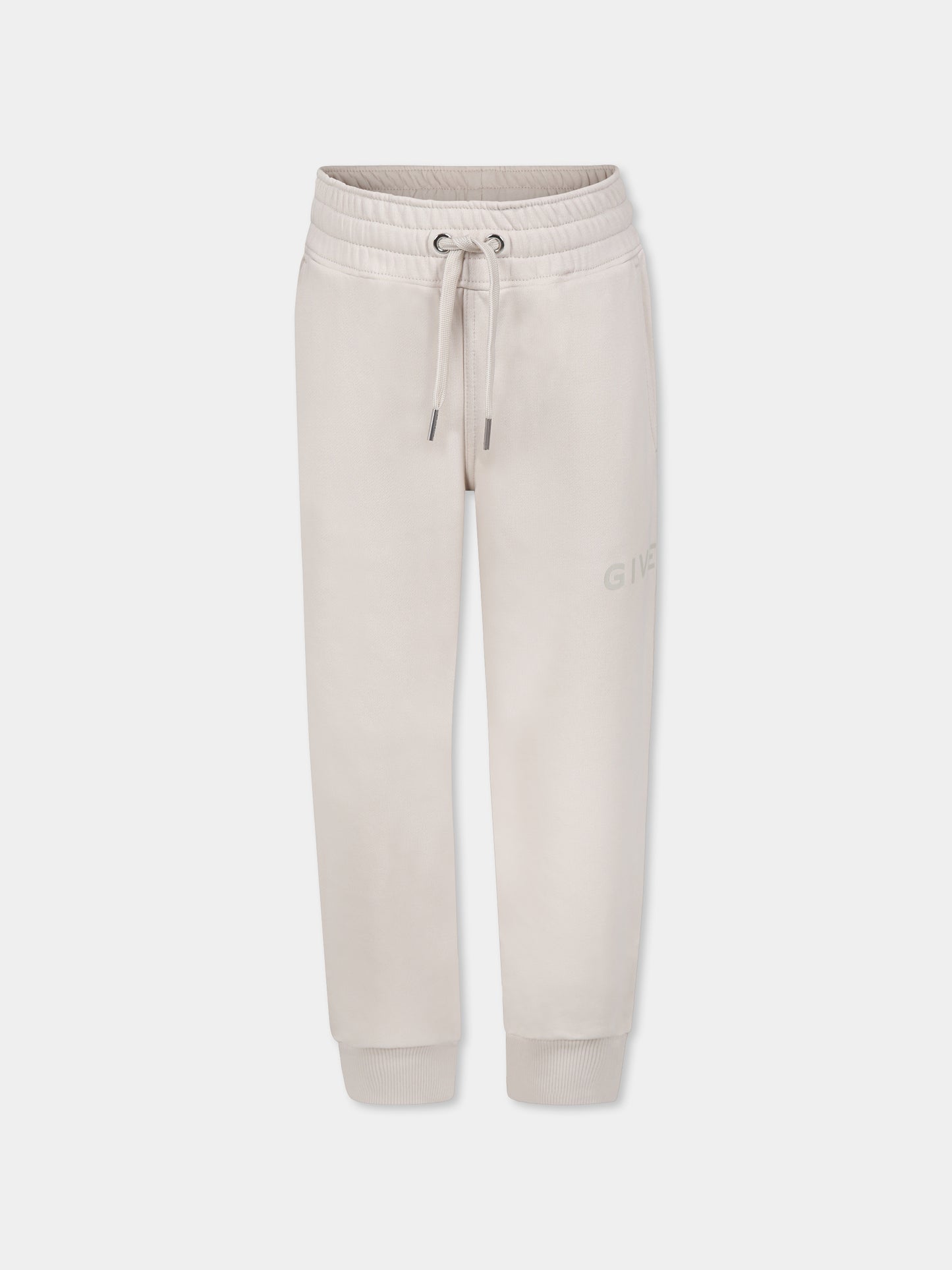 Pantalon beige pour enfants avec logo