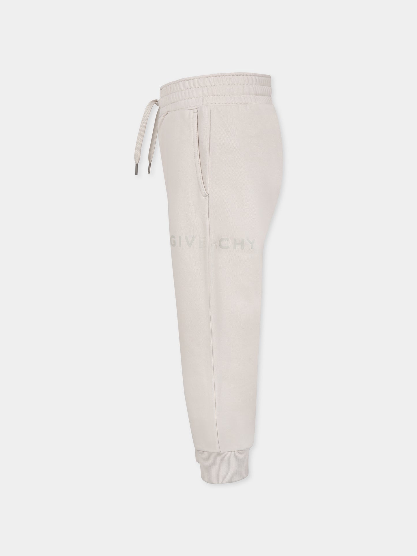 Pantalon beige pour enfants avec logo