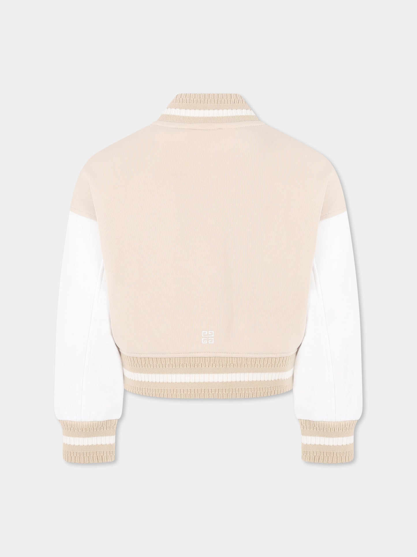 Bomber court beige pour fille avec logo