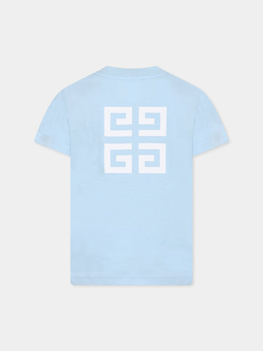 T-shirt celeste per bambini con logo,Givenchy Kids,H30718 772