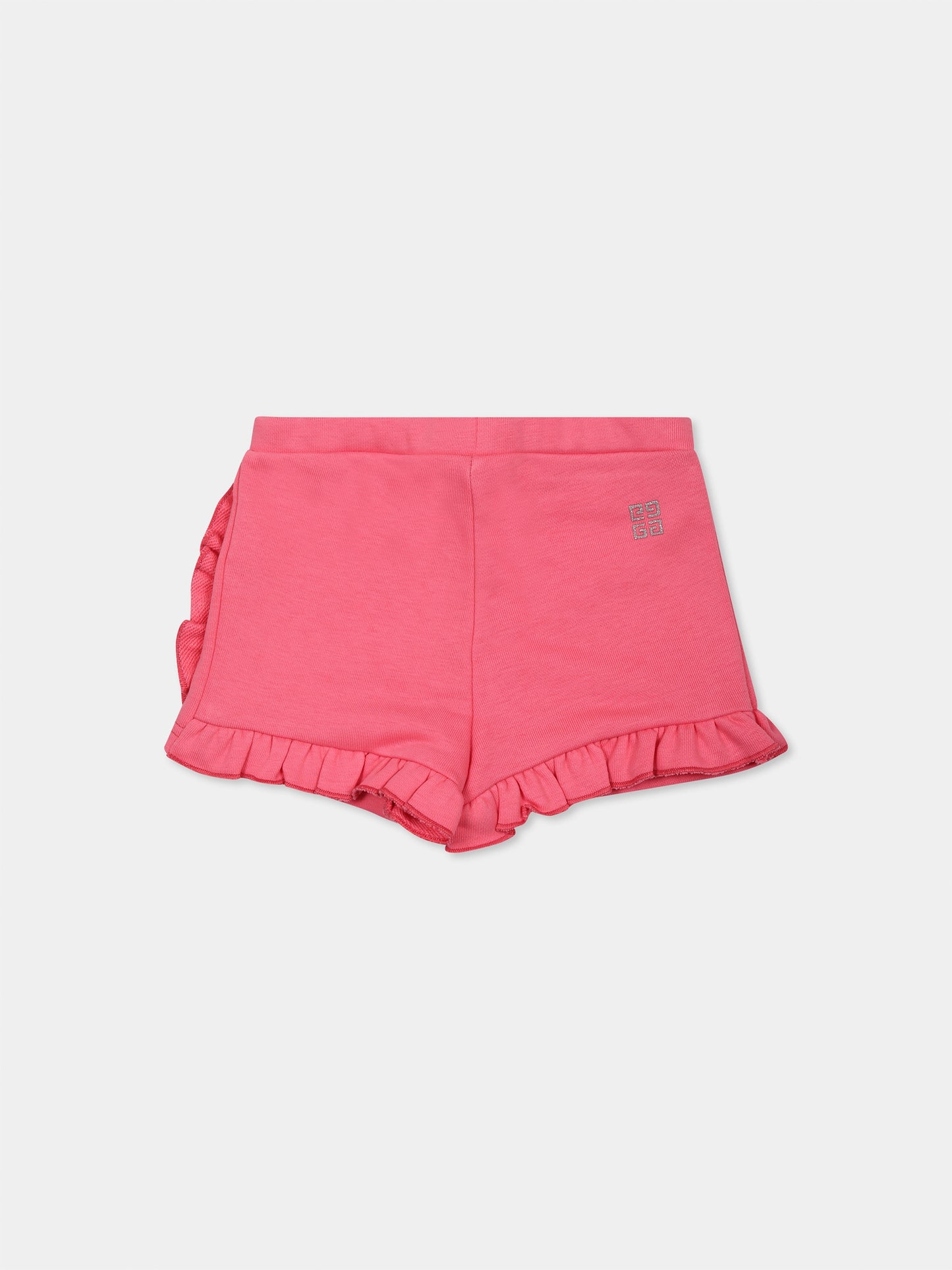 Short fuchsia pour bébé fille avec logo
