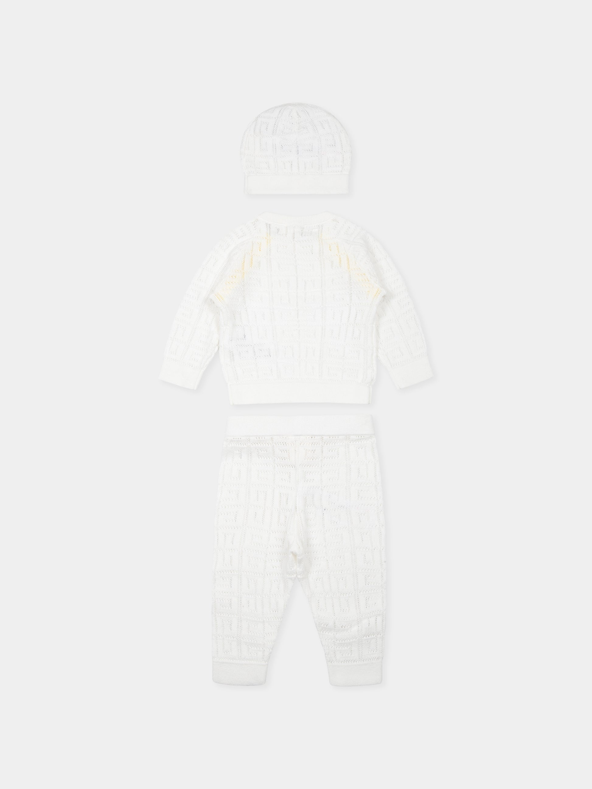 Completo nascita avorio per neoanti con motivo 4G,Givenchy Kids,H30617 117