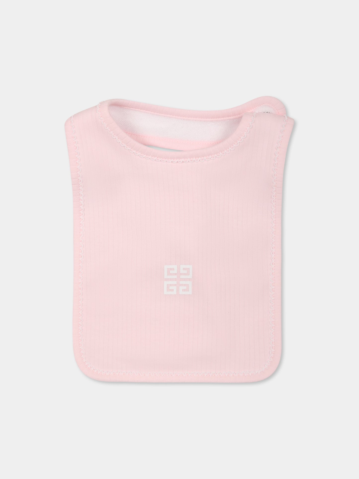 Ensemble combinaison rose pour bébé fille avec logo