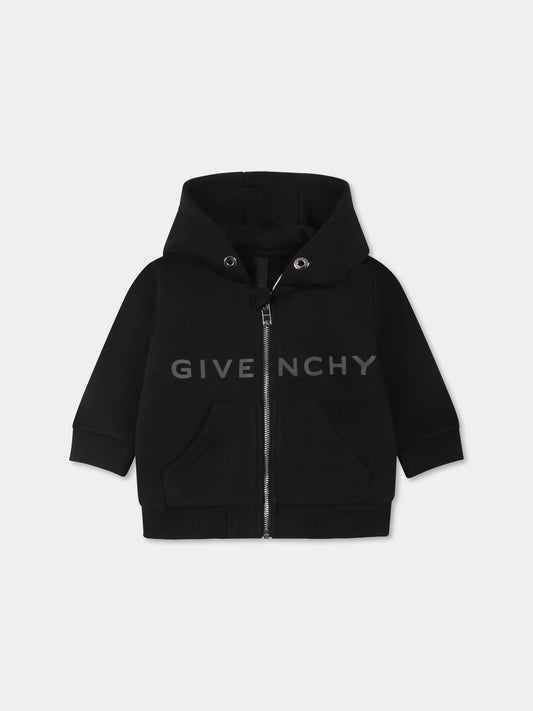 Sweat noir pour bébé garçon avec logo