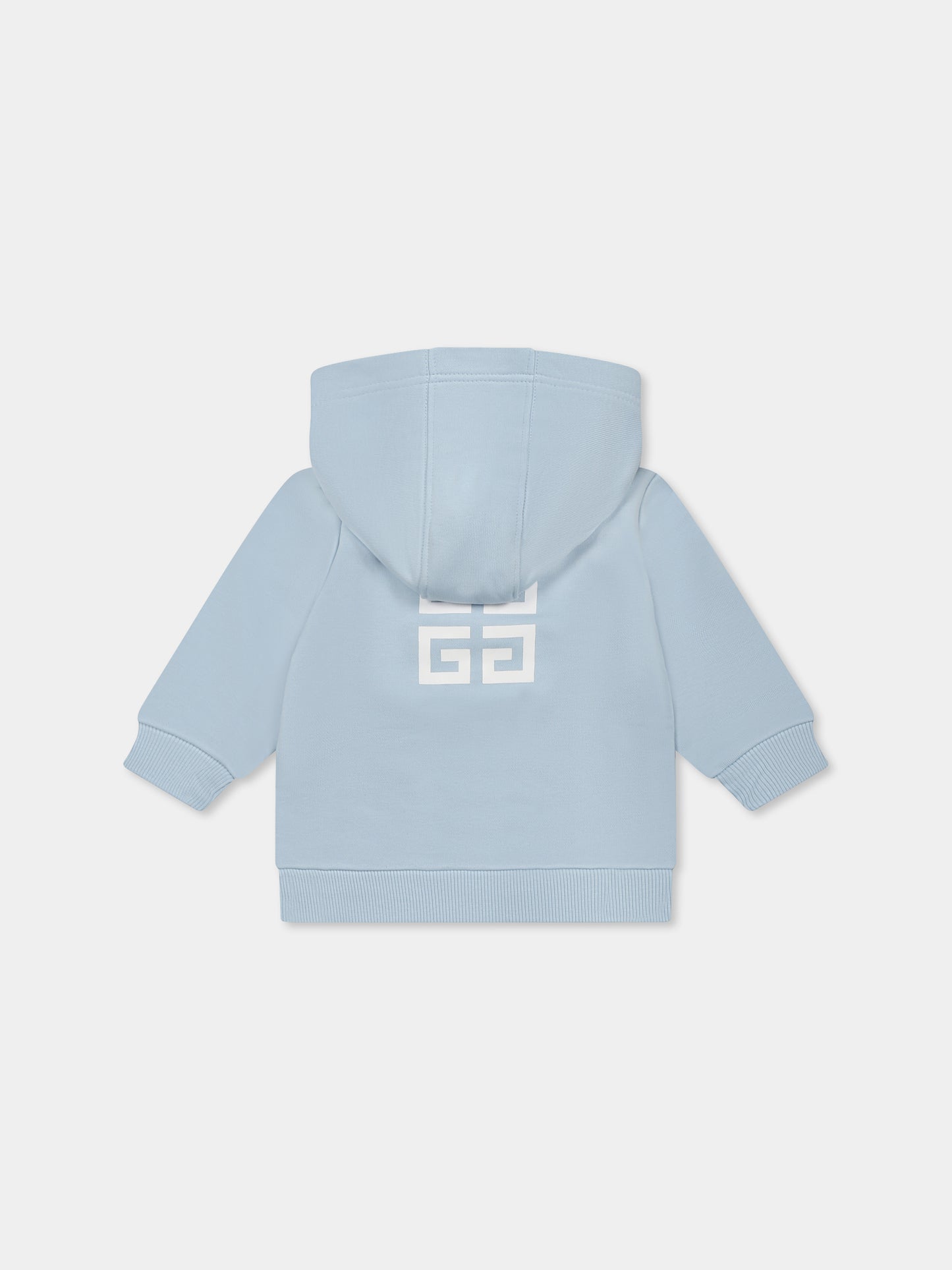 Sweat-shirt bleu clair pour bébé garçon avec logo blanc