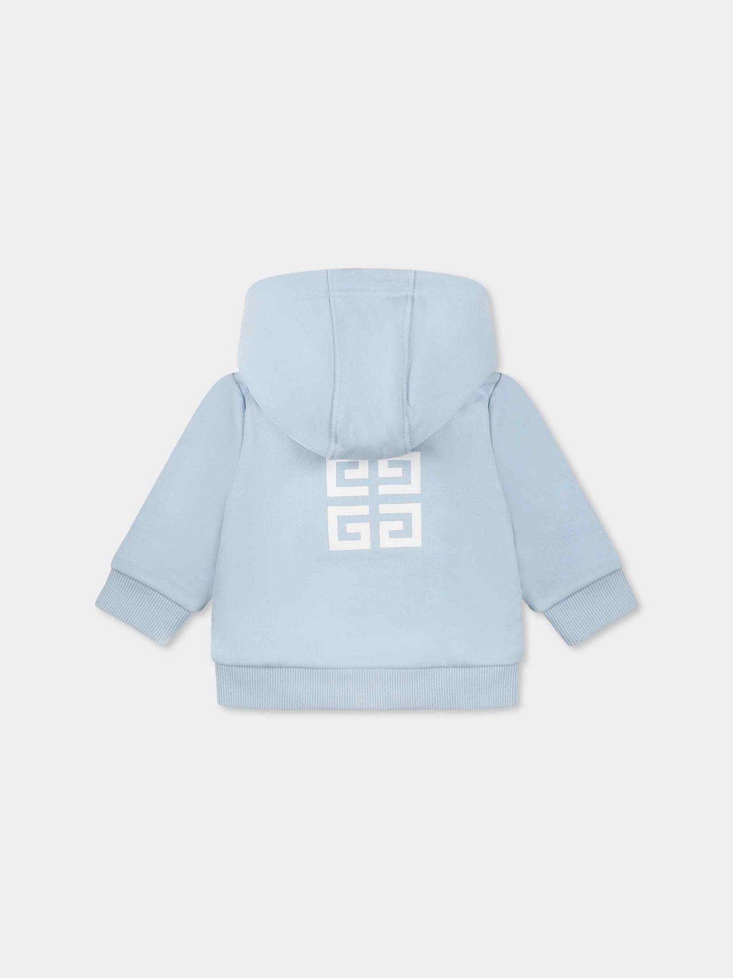 Sweat-shirt bleu clair pour bébé garçon avec logo blanc