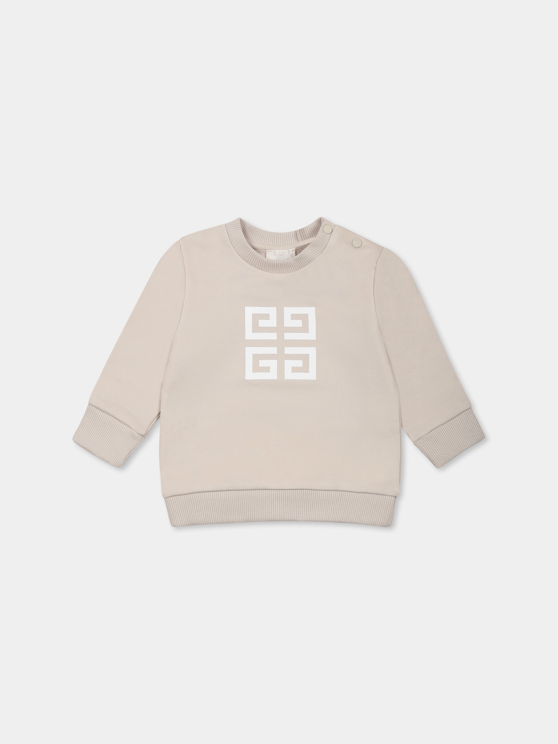 Felpa beige per neonato con motivo 4G,Givenchy Kids,H30631 184