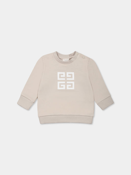 Felpa beige per neonato con motivo 4G,Givenchy Kids,H30631 184