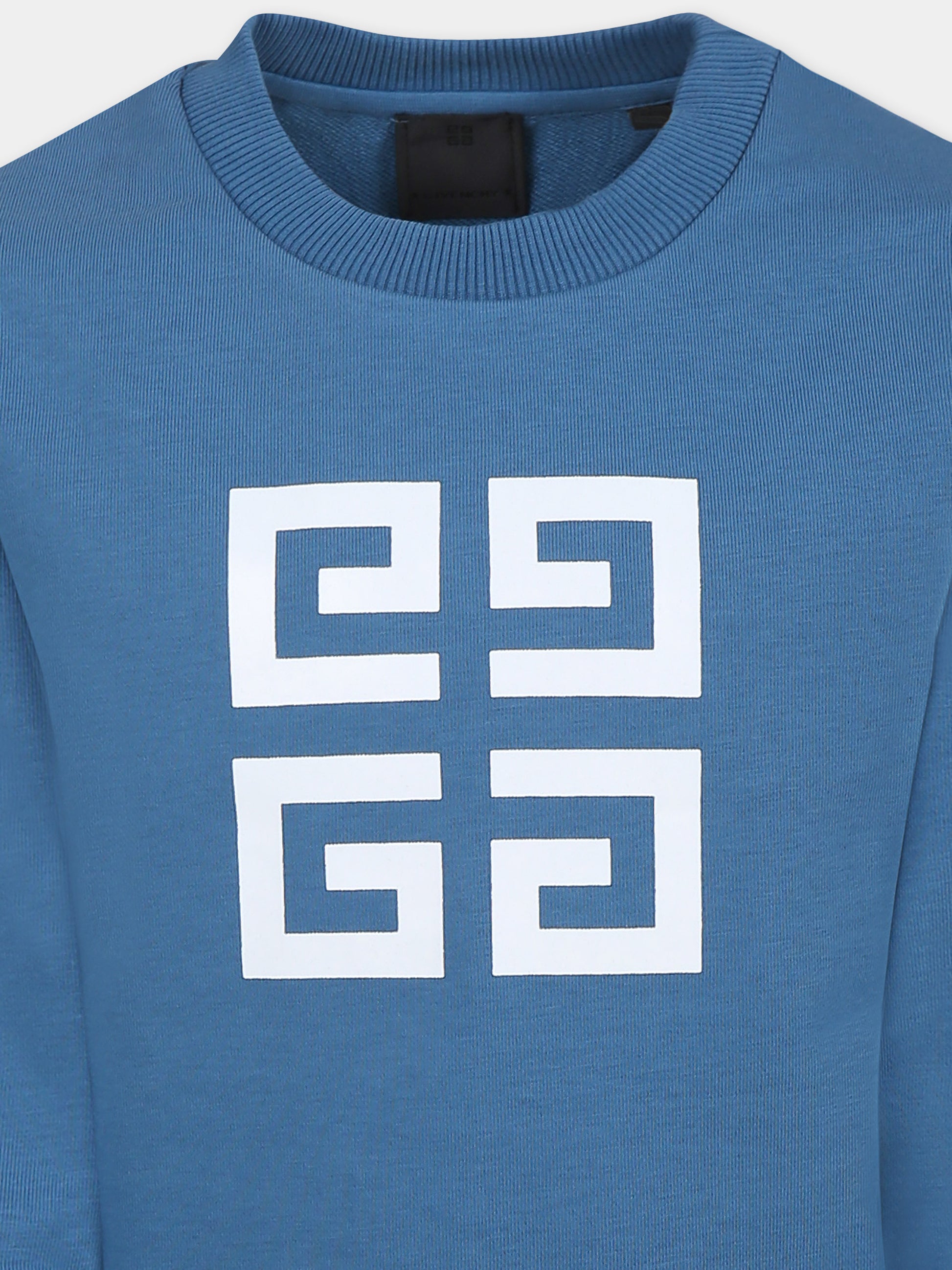 Felpa blu per bambino con motivo 4G,Givenchy Kids,H30695 80V