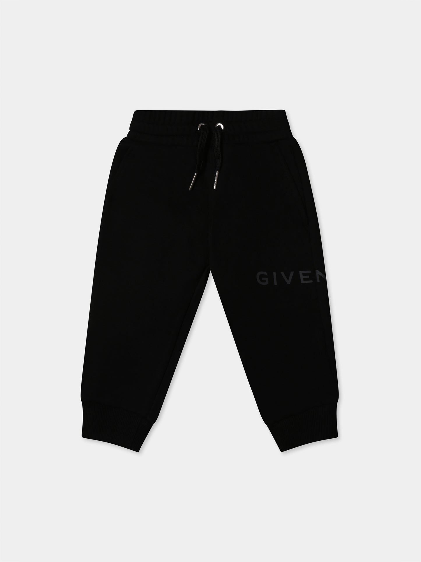 Pantalon noir pour bébé garçon avec logo