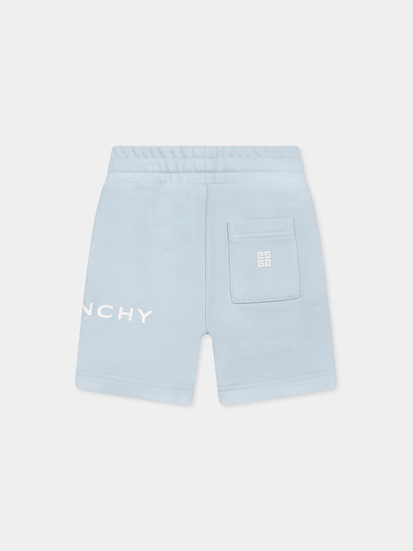 Short bleu clair pour bébé garçon avec logo